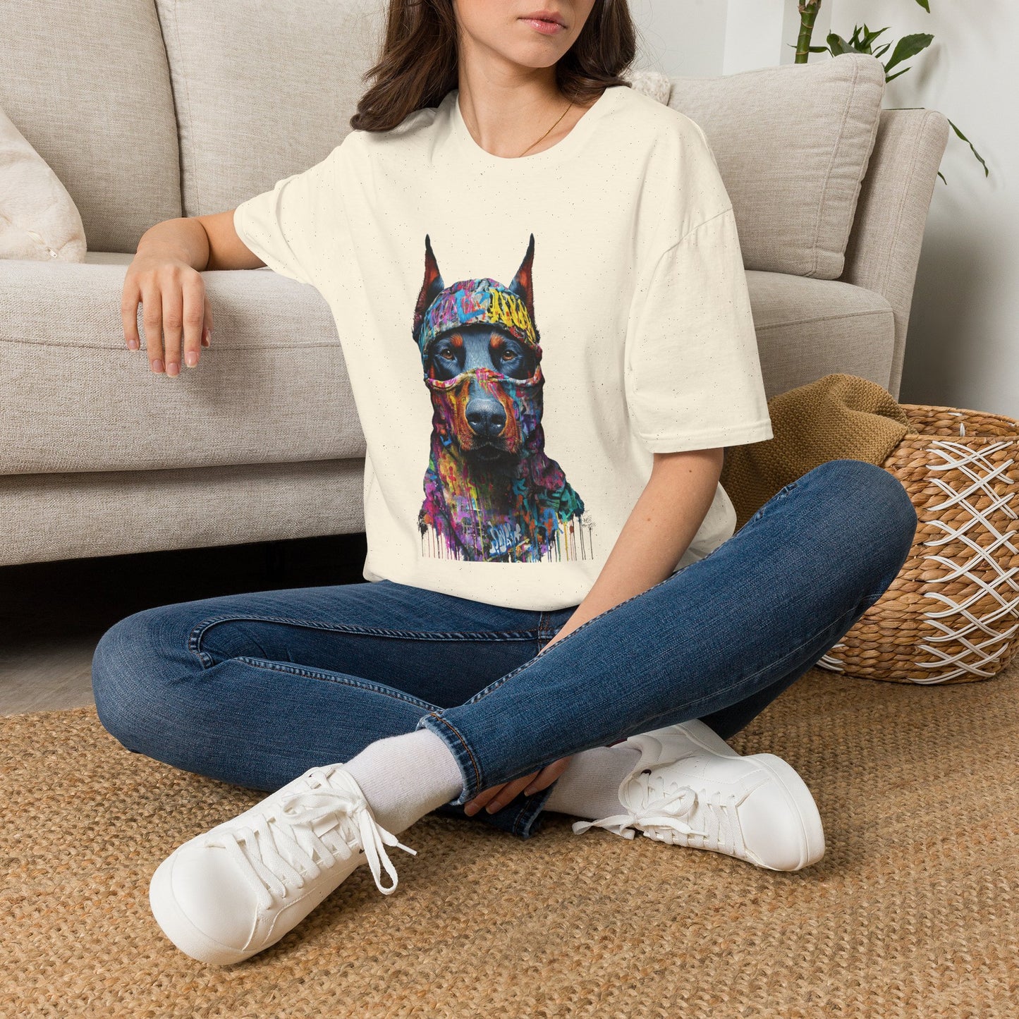 Doberman 5 Portrait T‑Shirt