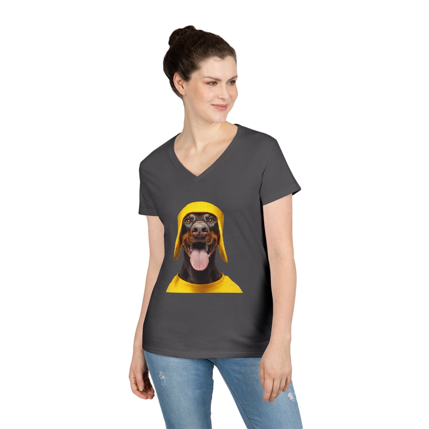 Doberman 3 V-Neck Tee Shirt for Women