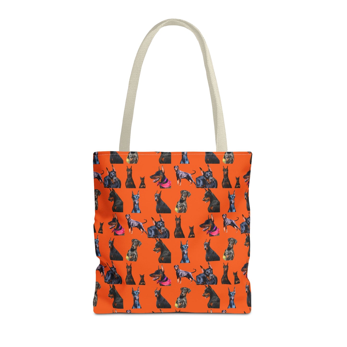 Edition 7 Doberman Model Pattern Orange Tote Bag