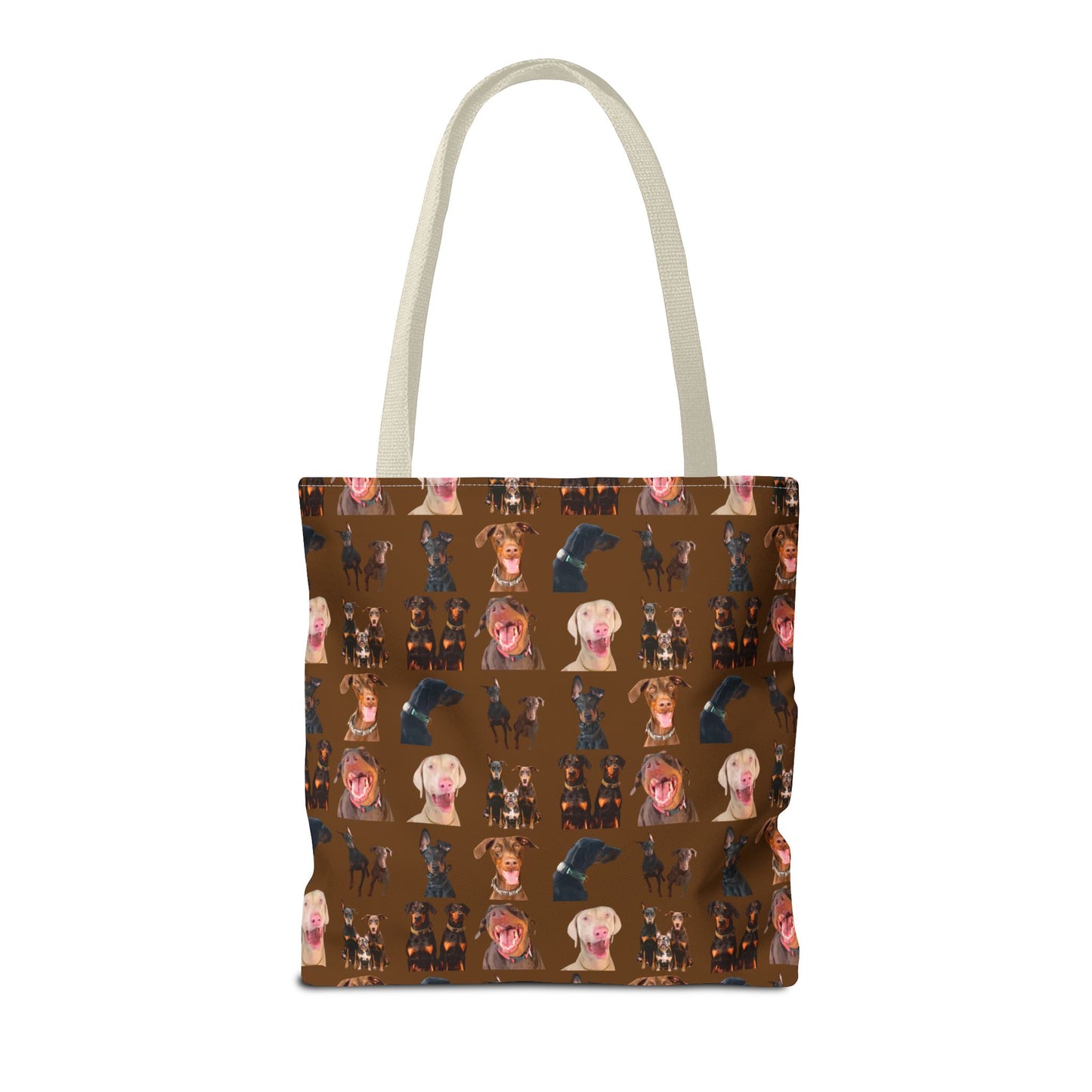 Edition 9 Doberman Model Pattern Brown Tote Bag