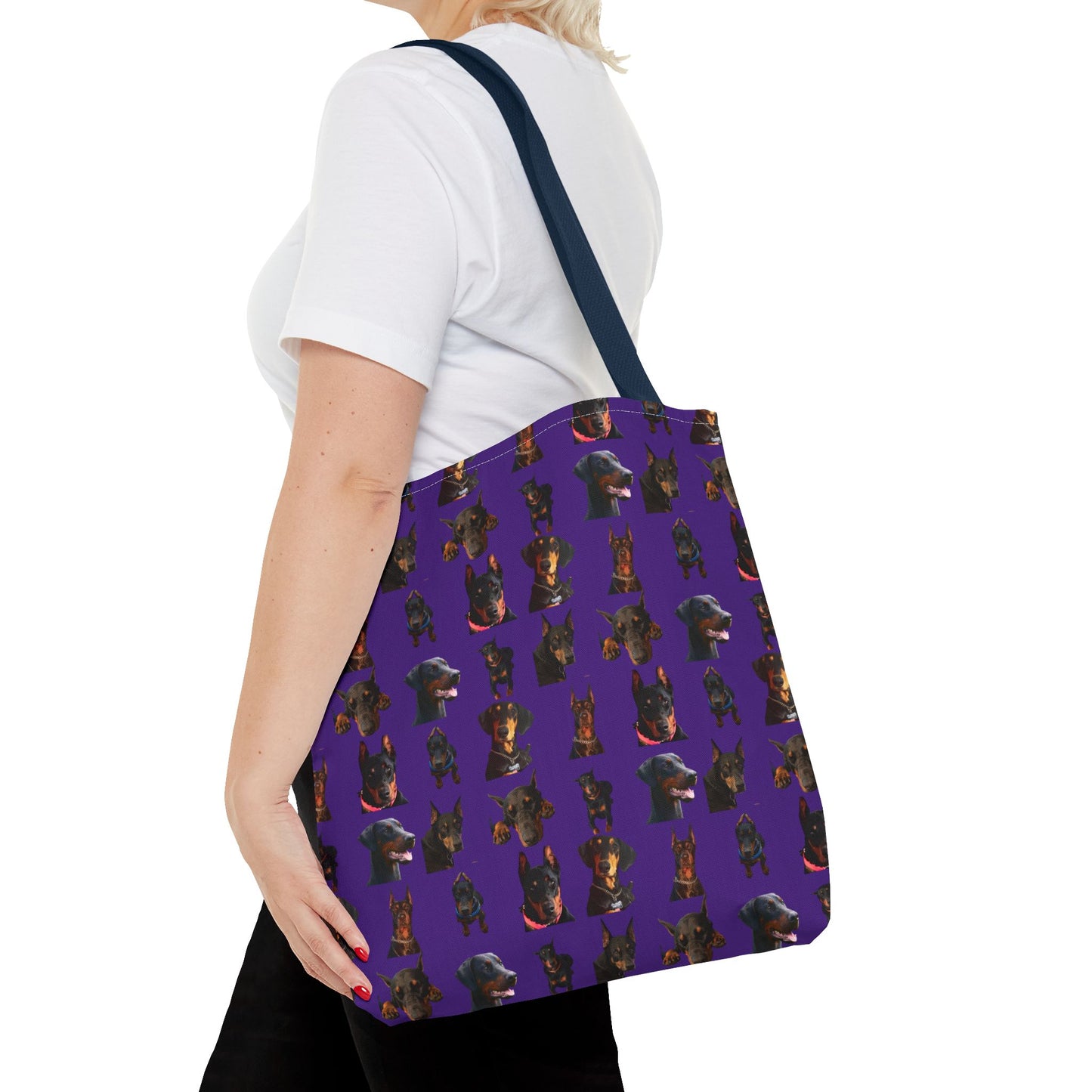 Edition 2 Doberman Model Pattern Purple Tote Bag