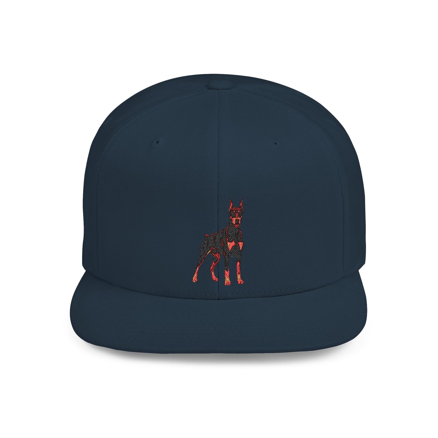 Doberman 6 Embroidered Flat Bill Snapback