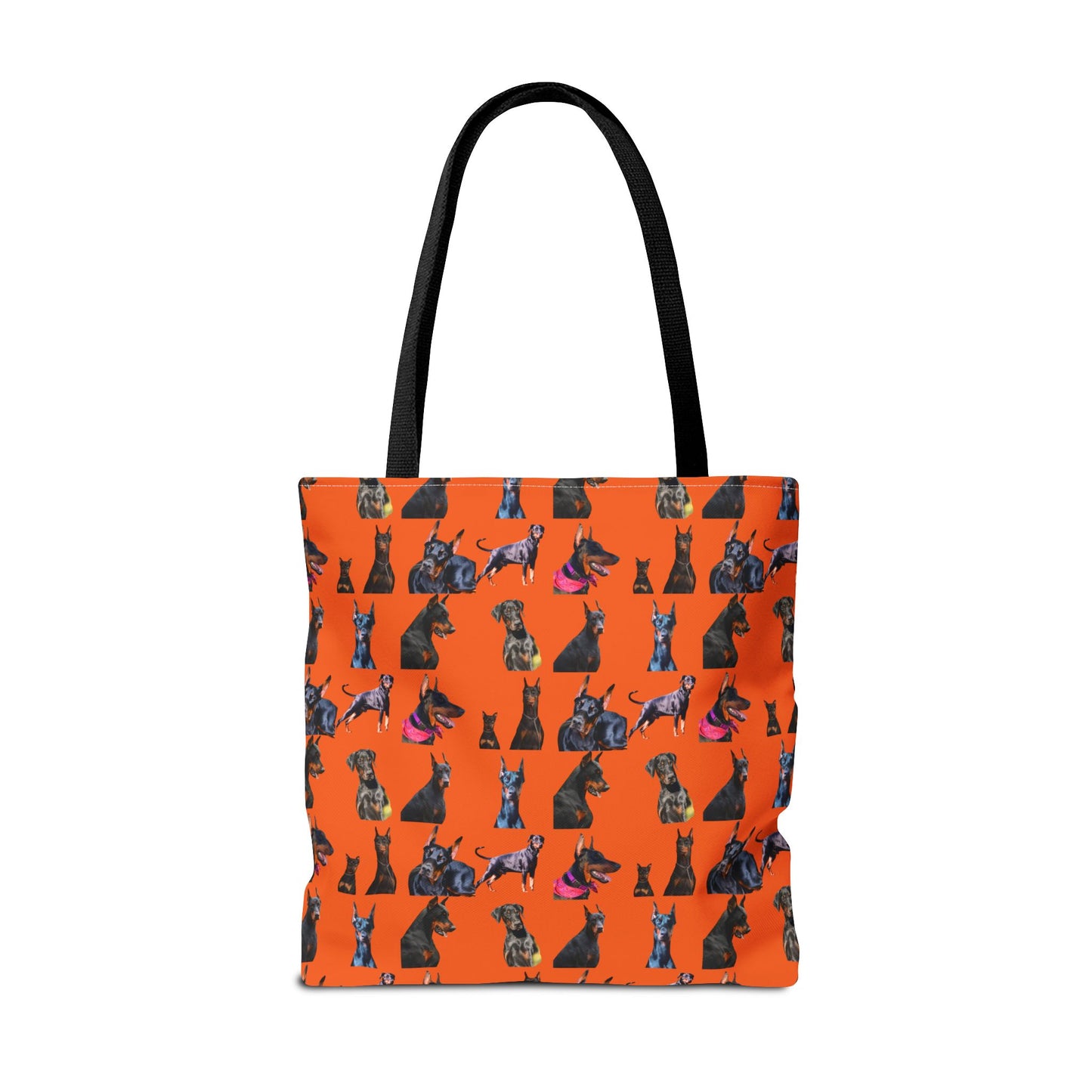Edition 7 Doberman Model Pattern Orange Tote Bag
