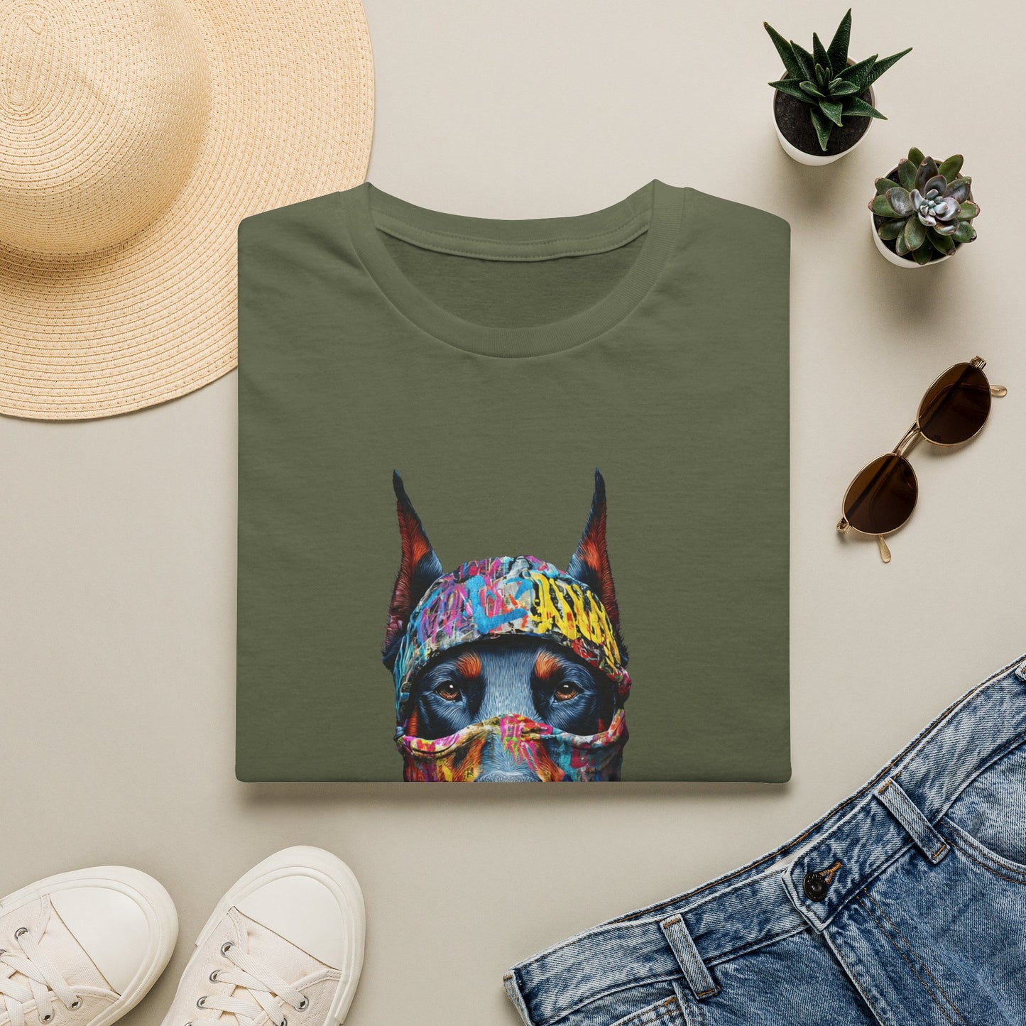 Doberman 5 Portrait T‑Shirt