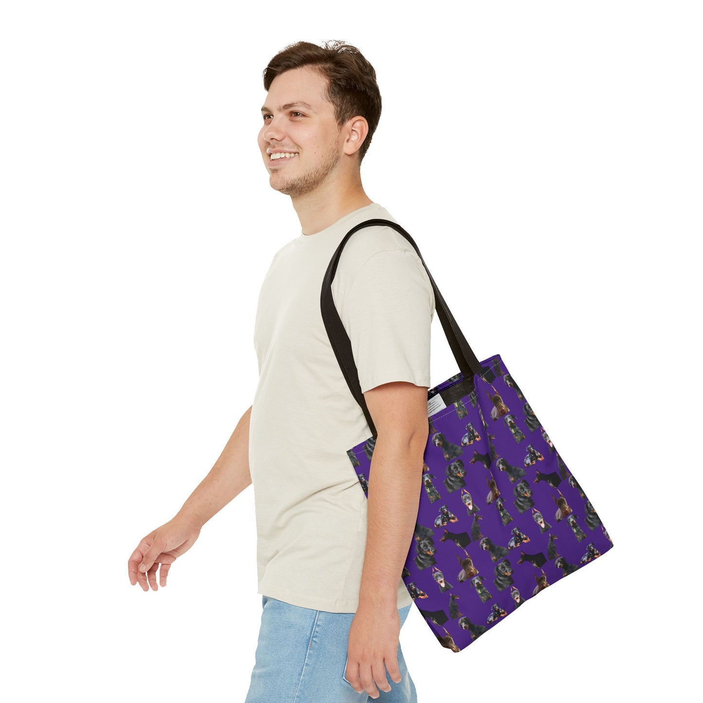 Edition 6 Doberman Model Pattern Purple Tote Bag