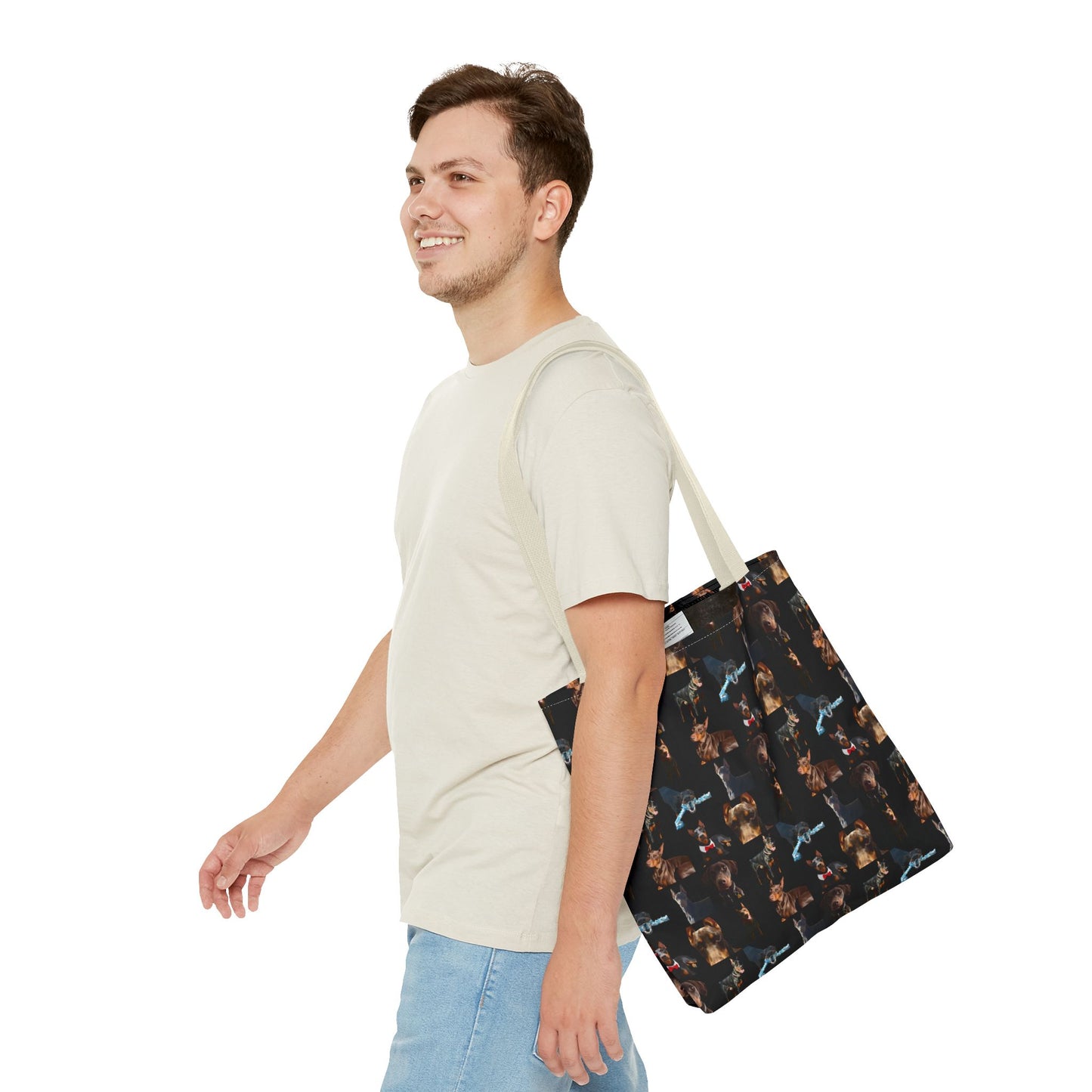 Edition 1 Doberman Model Pattern Black Tote Bag