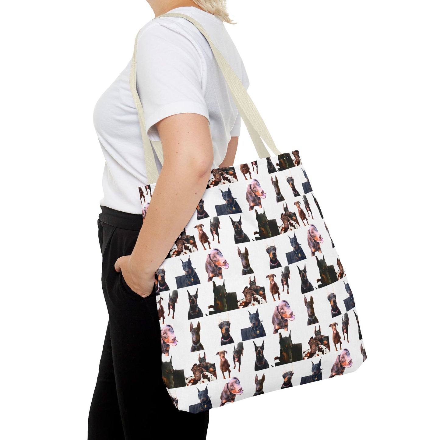 Edition 10 Doberman Model Pattern White Tote Bag
