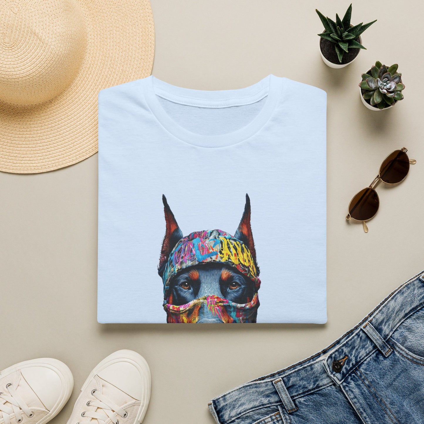 Doberman 5 Portrait T‑Shirt