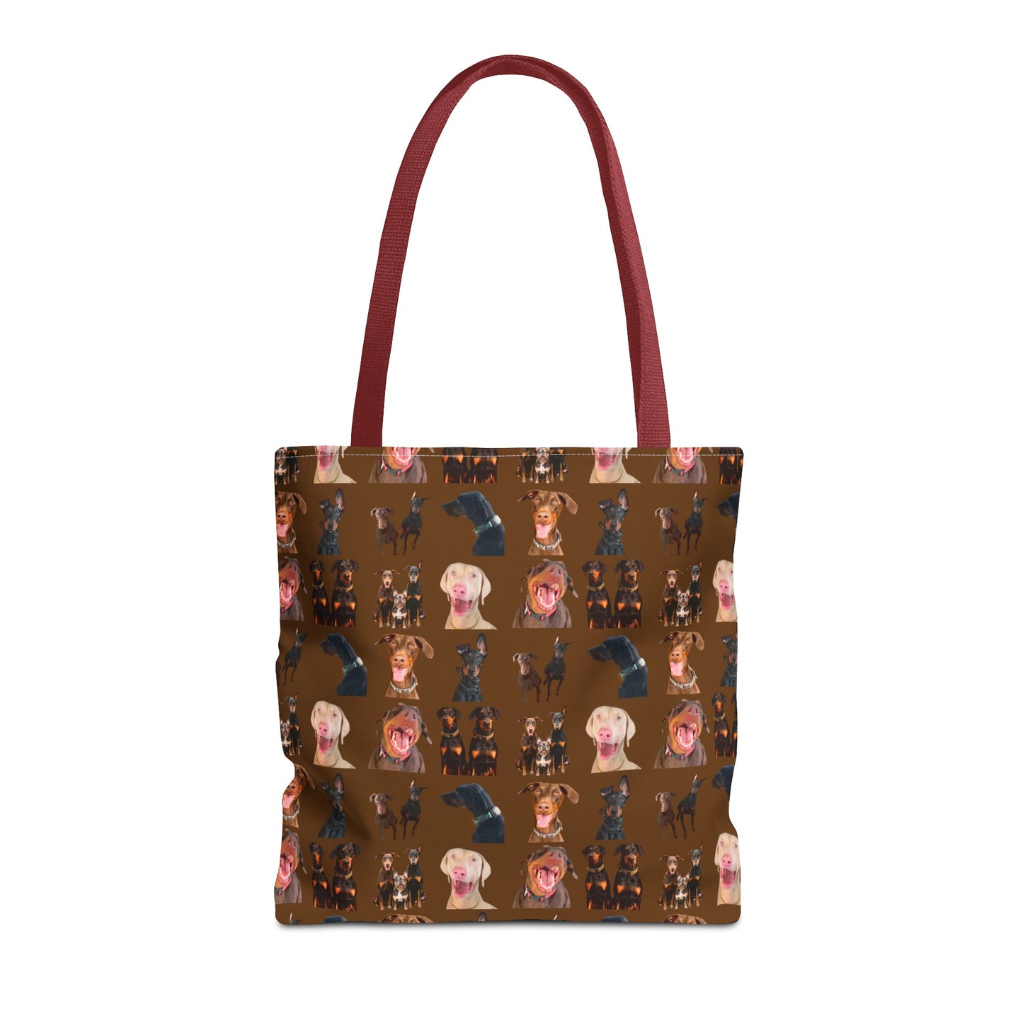 Edition 9 Doberman Model Pattern Brown Tote Bag