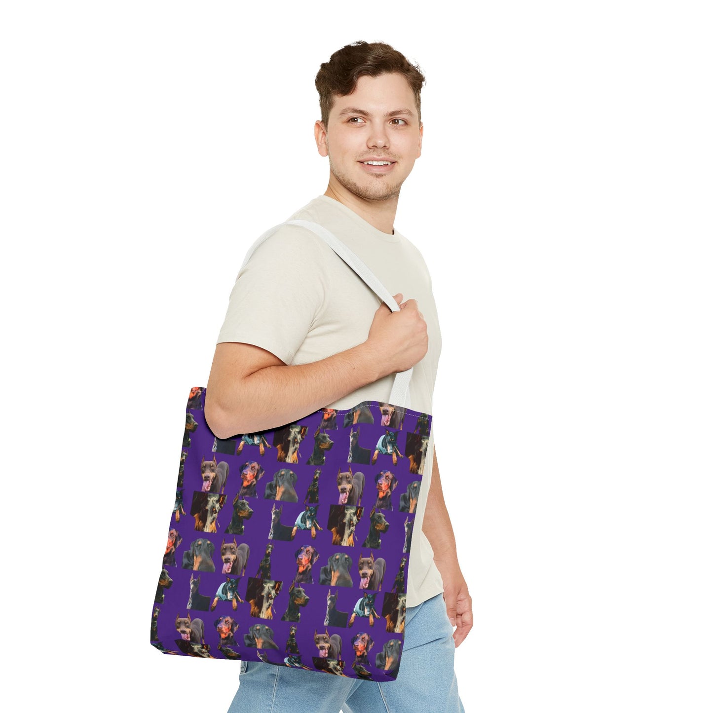 Edition 3 Doberman Model Pattern Purple Tote Bag
