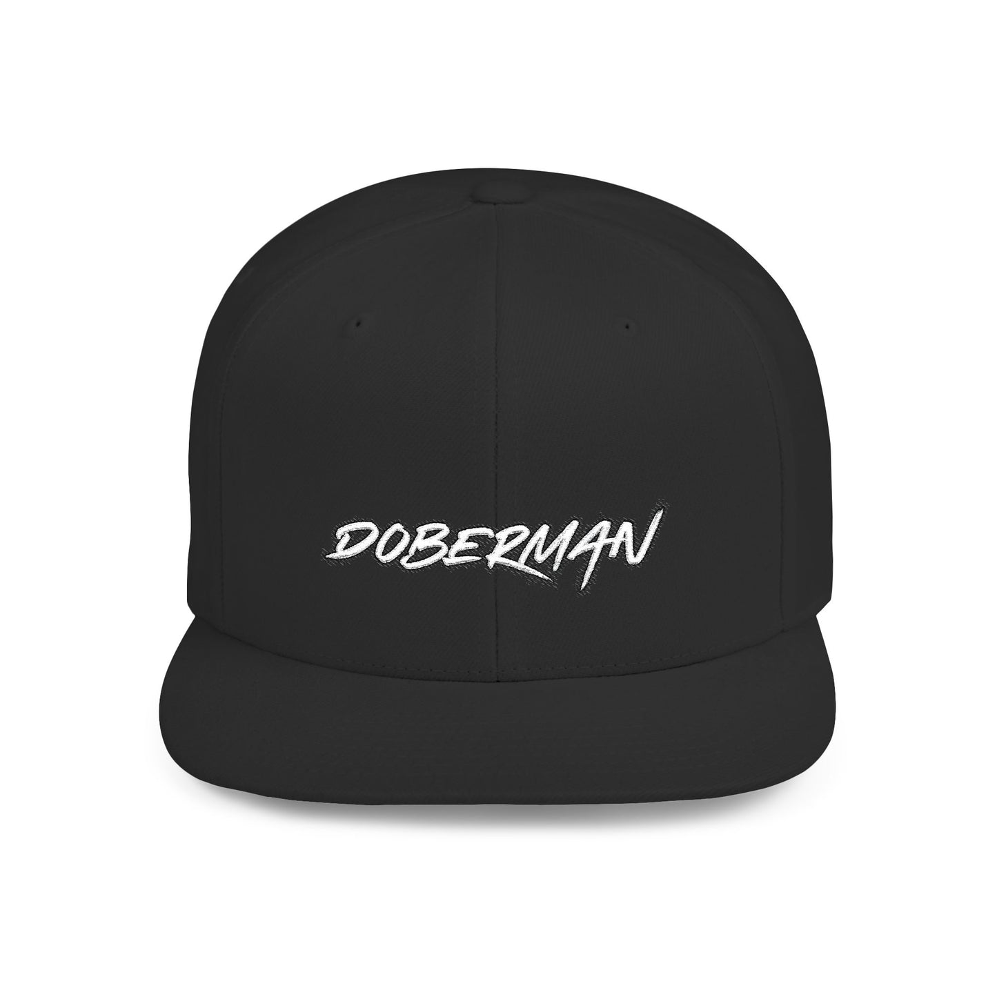 Doberman 3 Embroidered Flat Bill Snapback