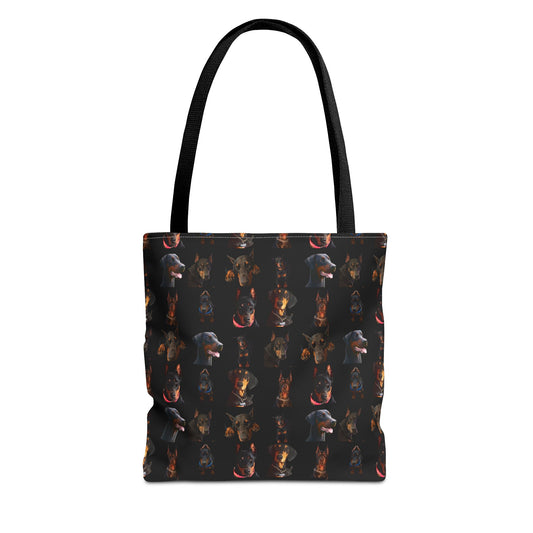 Edition 2 Doberman Model Pattern Black Tote Bag