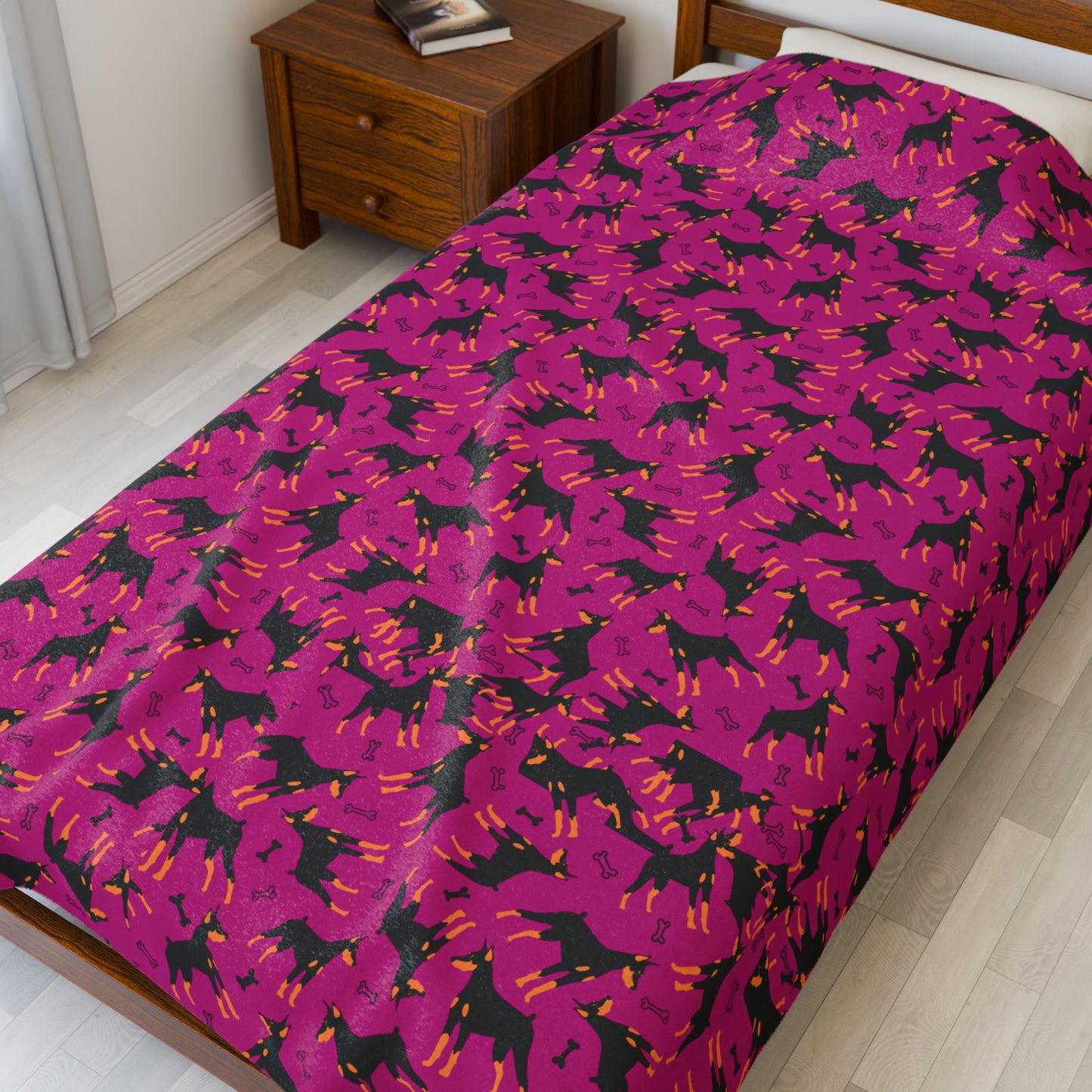 Pink AOP Velveteen Plush Blanket