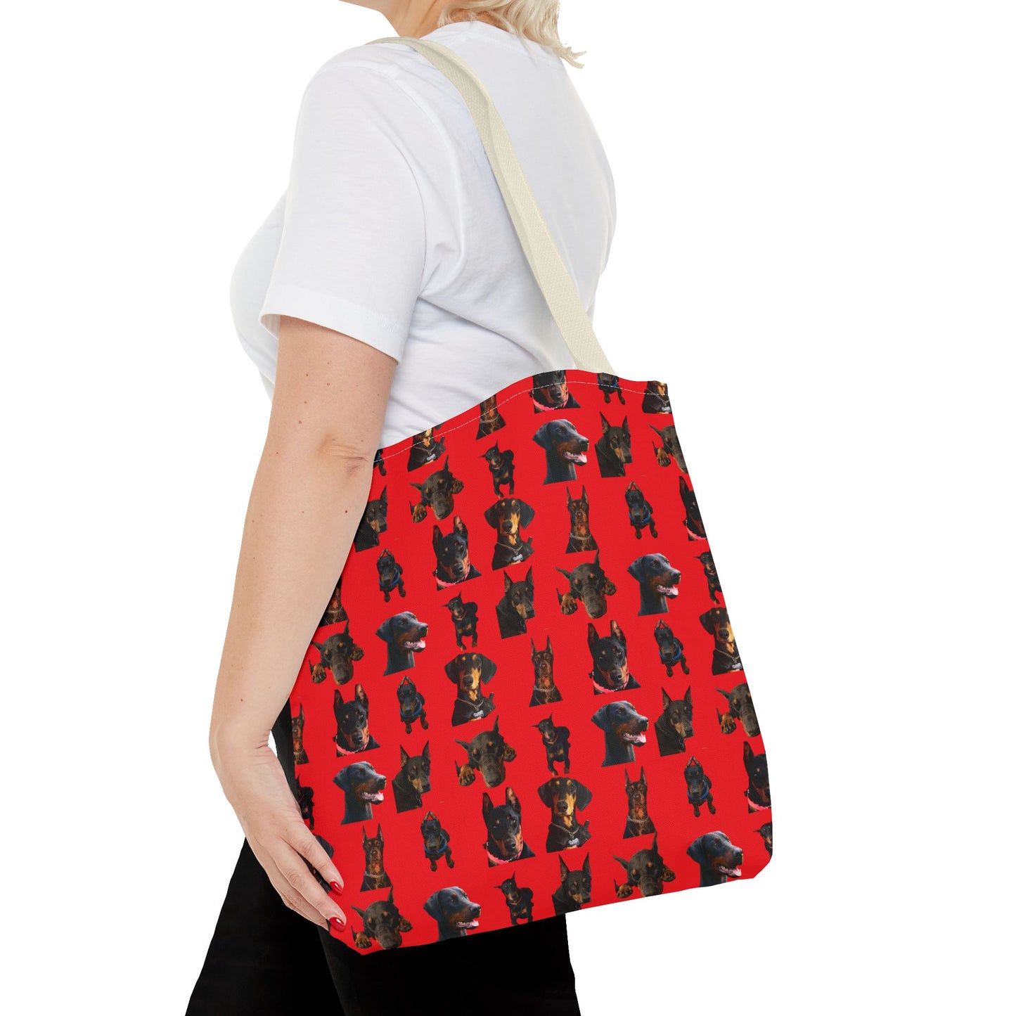 Edition 2 Doberman Model Pattern Red Tote Bag