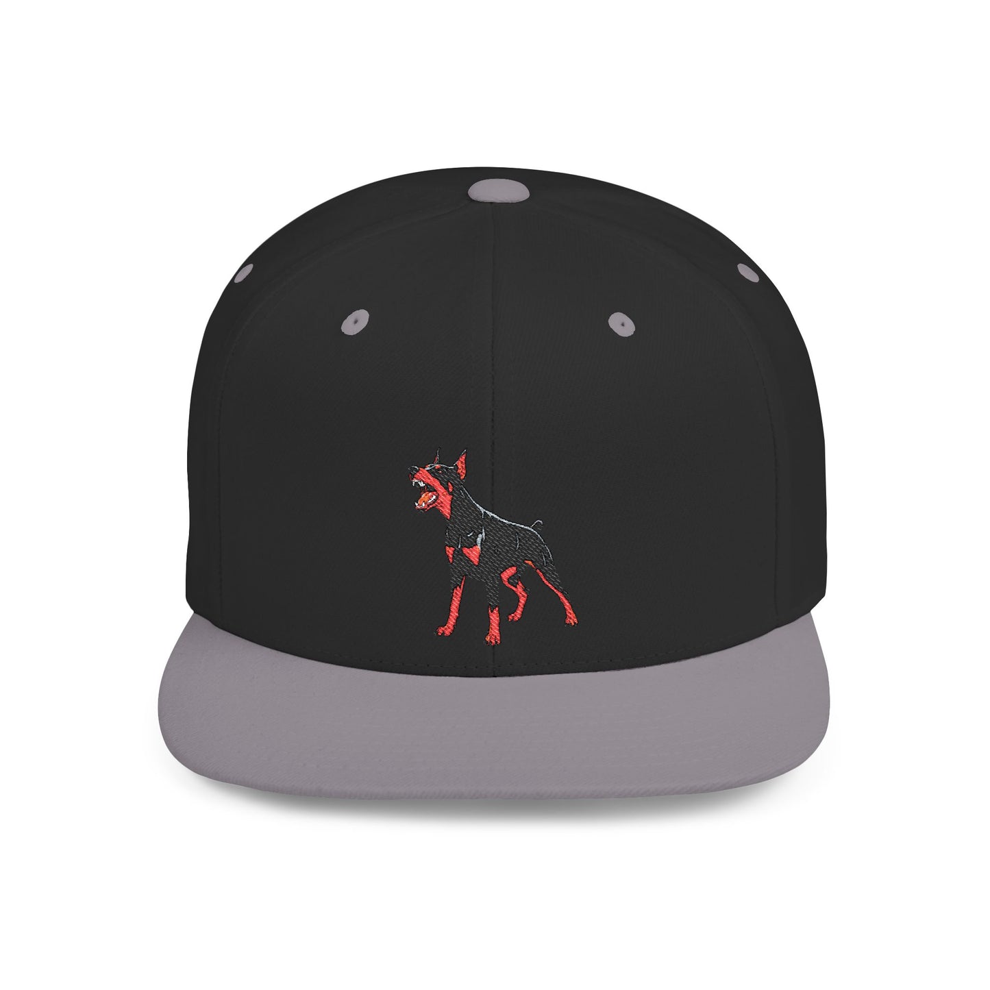 Doberman 1 Embroidered Flat Bill Snapback