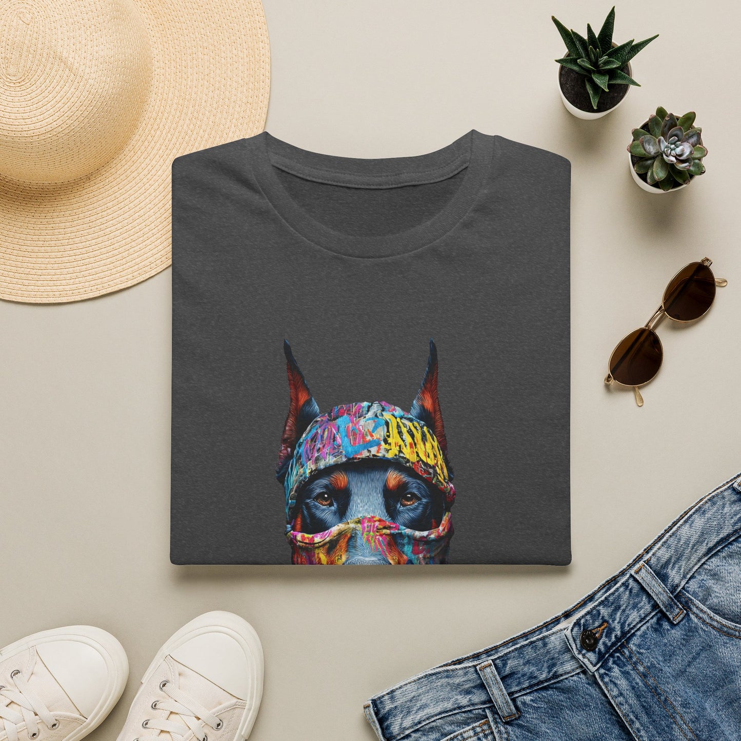 Doberman 5 Portrait T‑Shirt