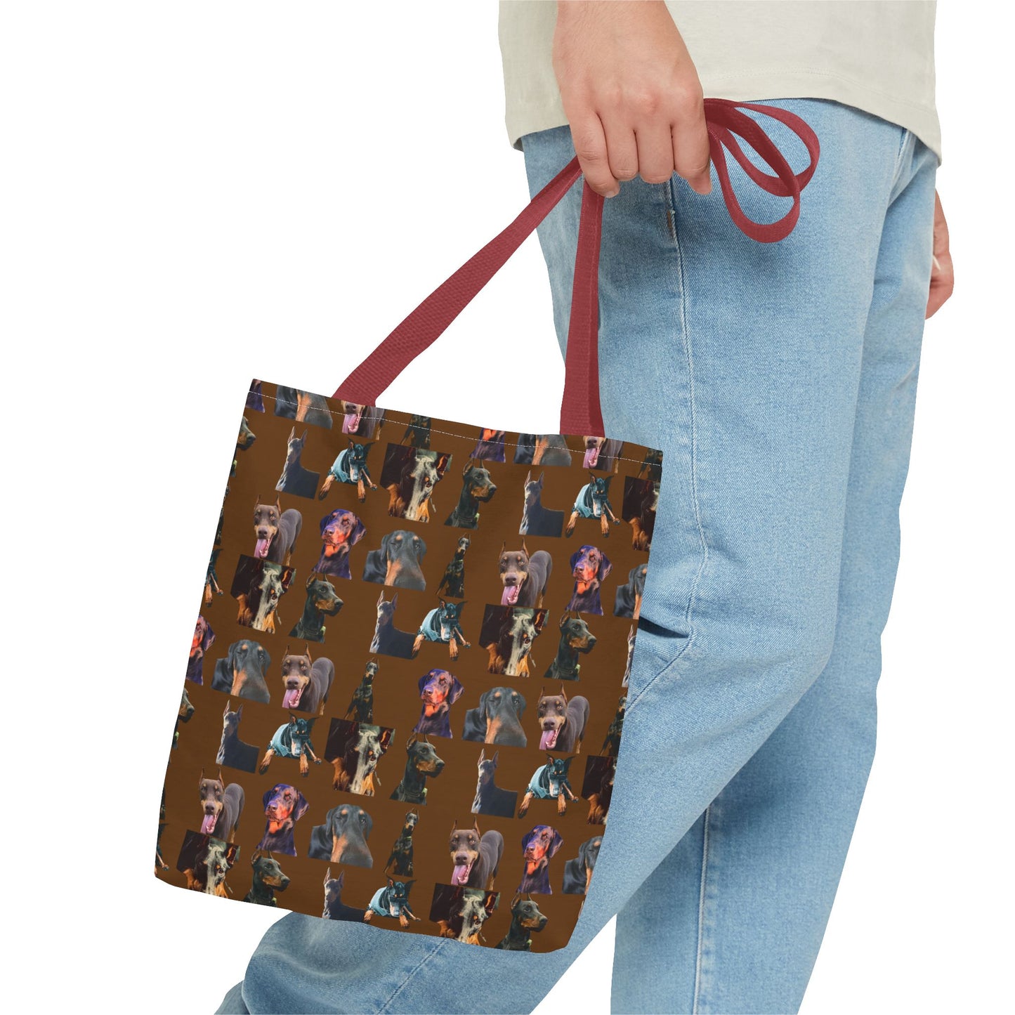 Edition 3 Doberman Model Pattern Brown Tote Bag