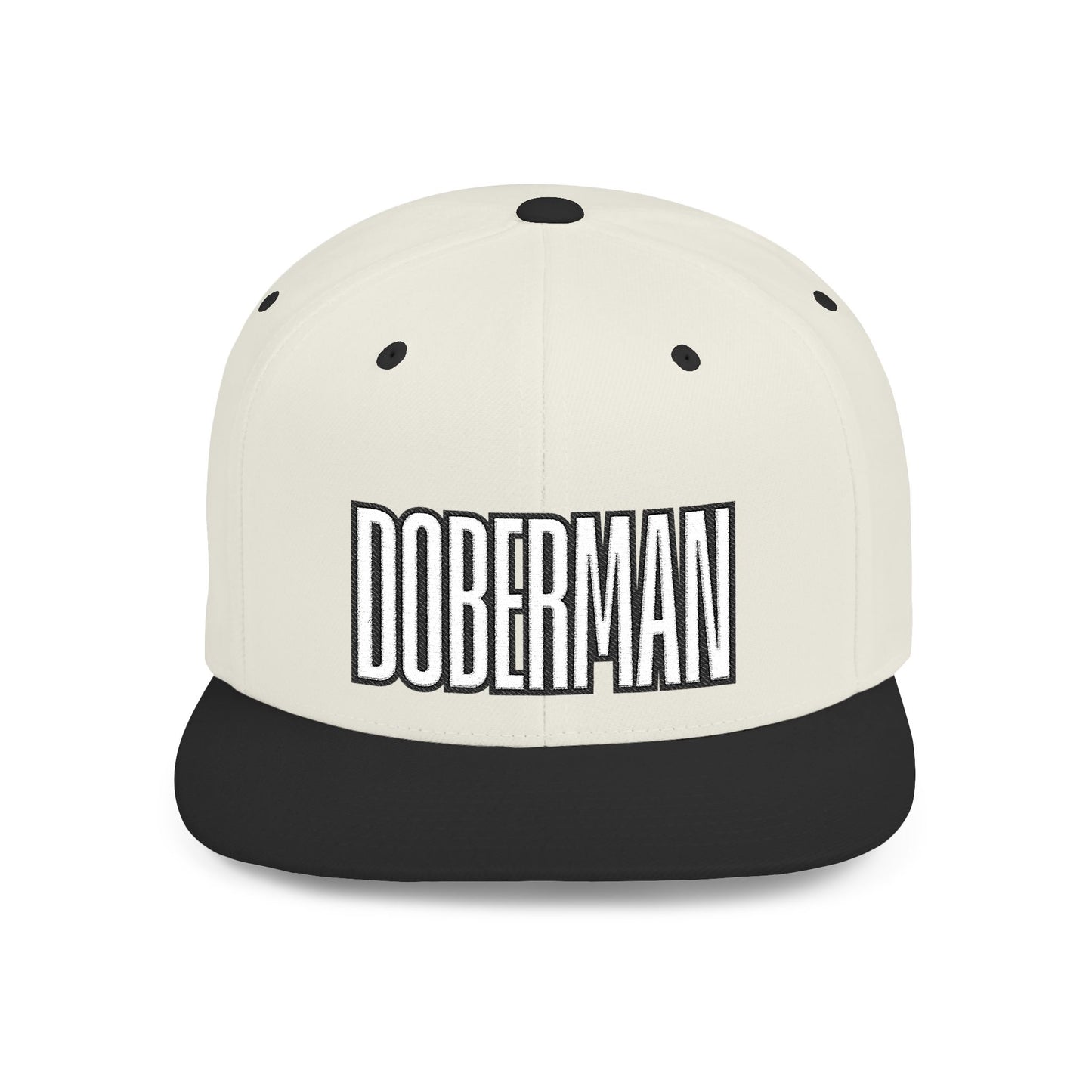 Doberman 4 Embroidered Flat Bill Snapback