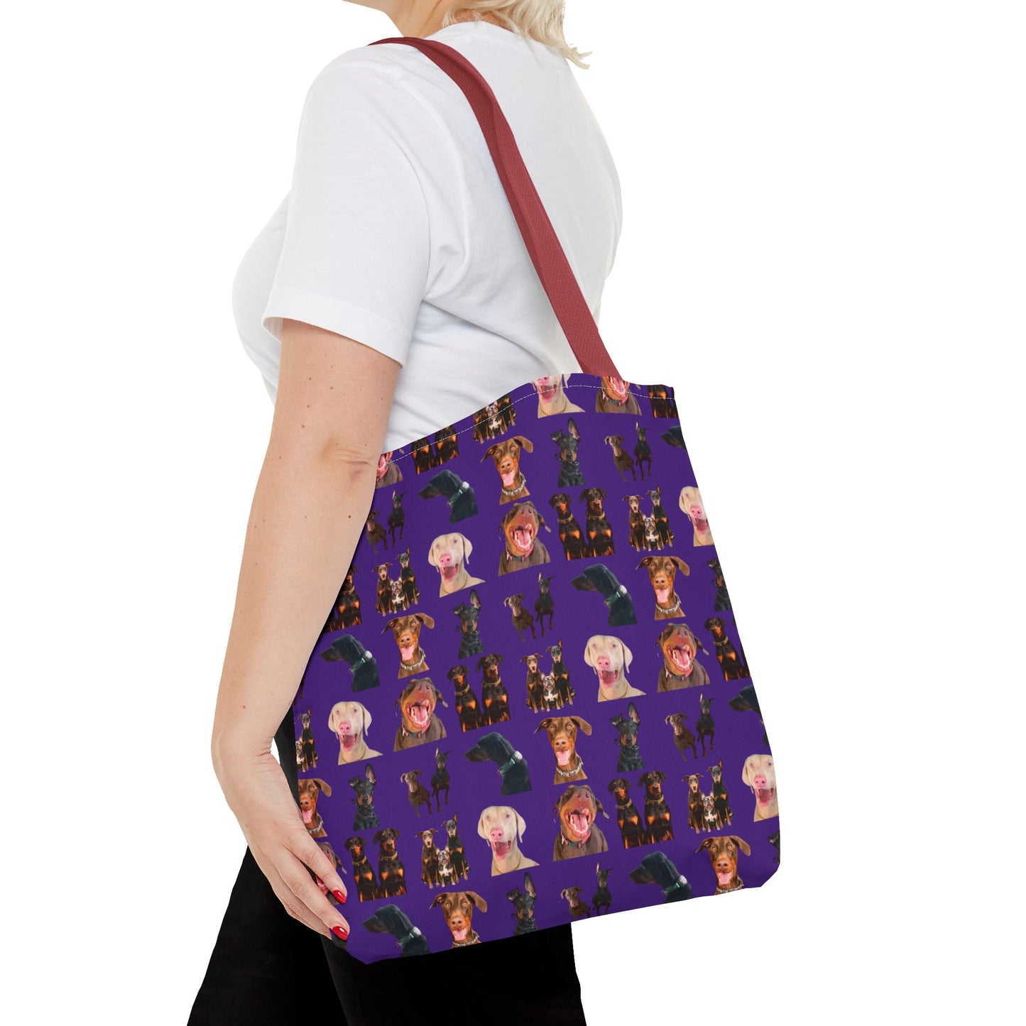 Edition 9 Doberman Model Pattern Purple Tote Bag