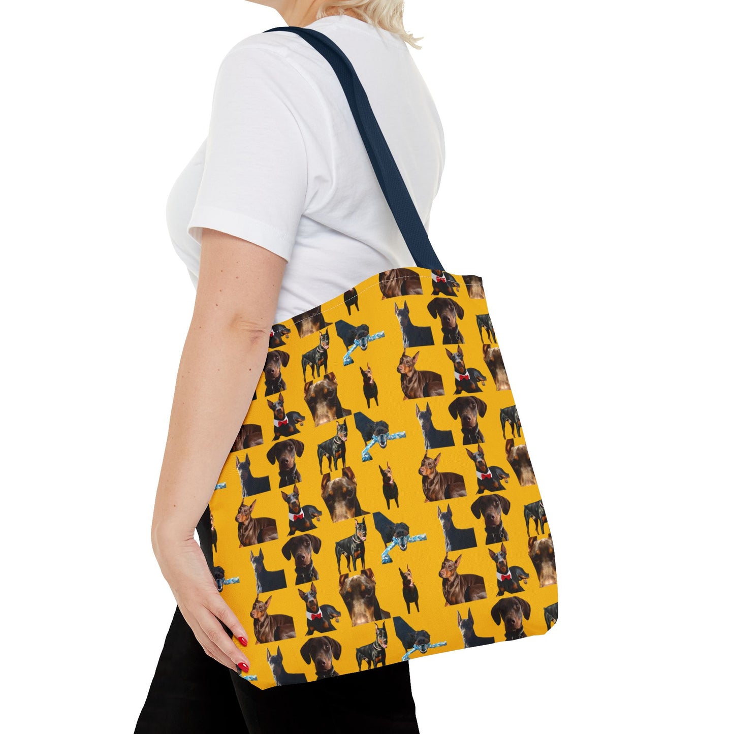 Edition 1 Doberman Model Pattern Yellow Tote Bag