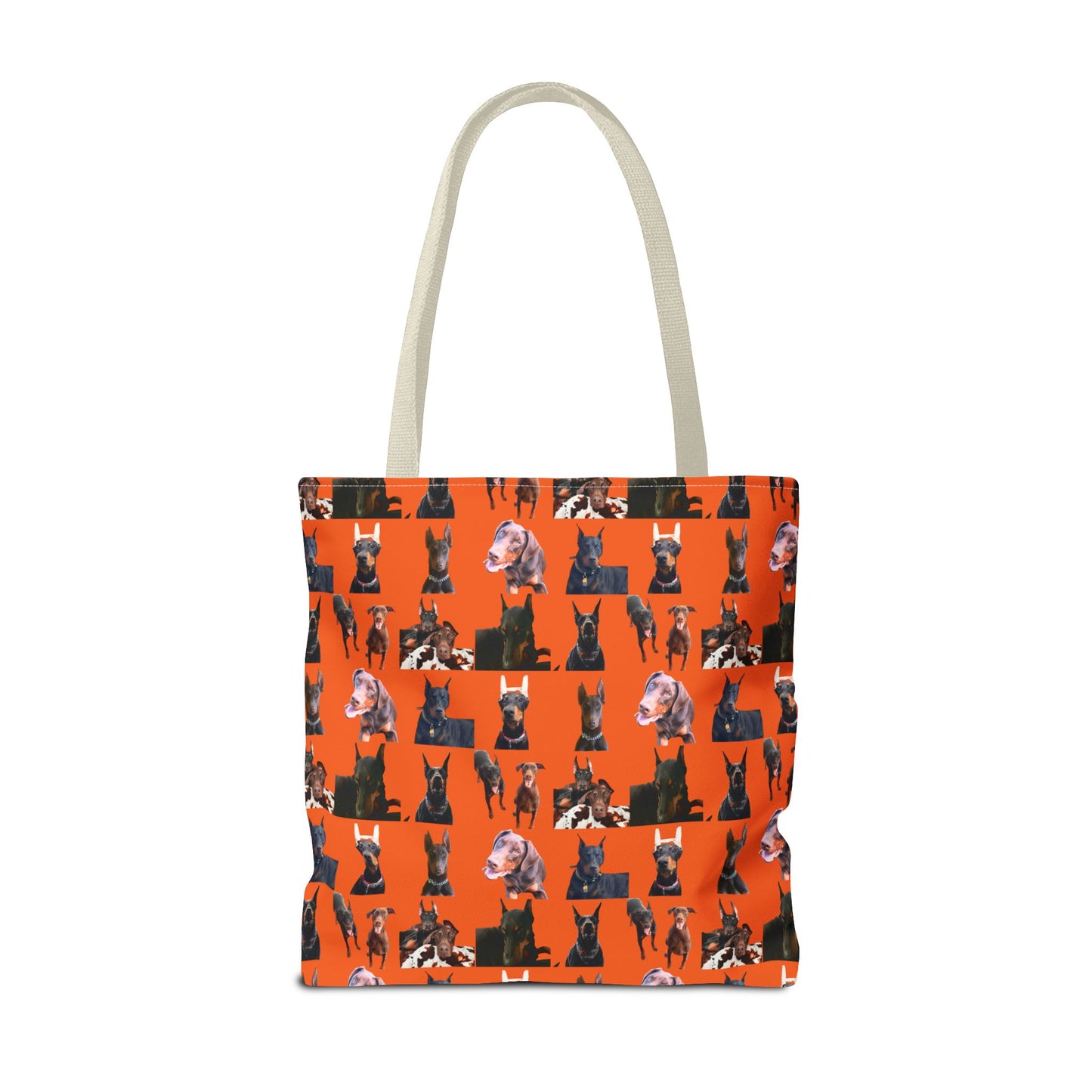 Edition 10 Doberman Model Pattern Orange Tote Bag