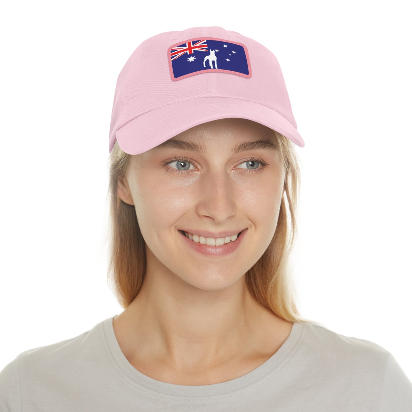 Doberman Australia Protect 1 Dad Hat with Leather Patch (Rectangle)
