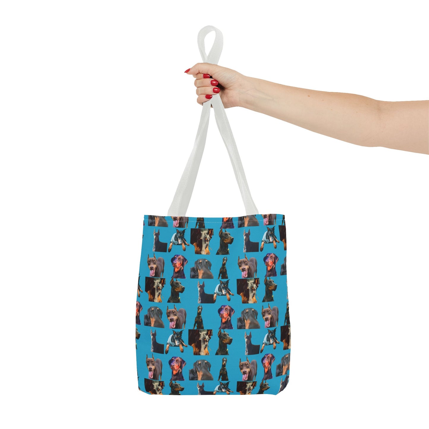 Edition 3 Doberman Model Pattern Turquoise Tote Bag