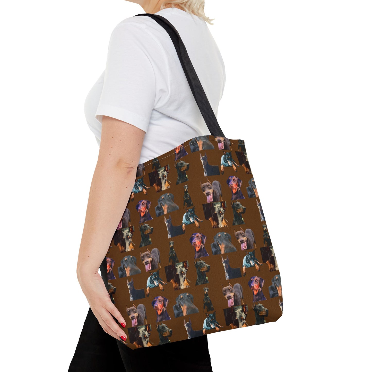 Edition 3 Doberman Model Pattern Brown Tote Bag