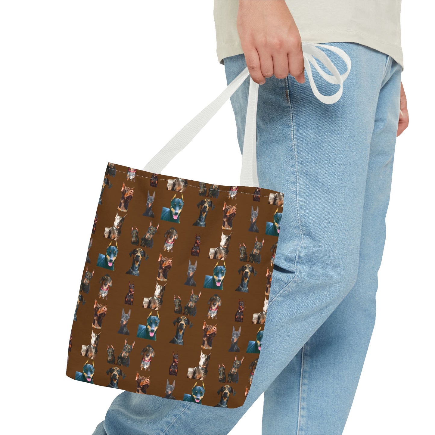 Edition 4 Doberman Model Pattern Brown Tote Bag