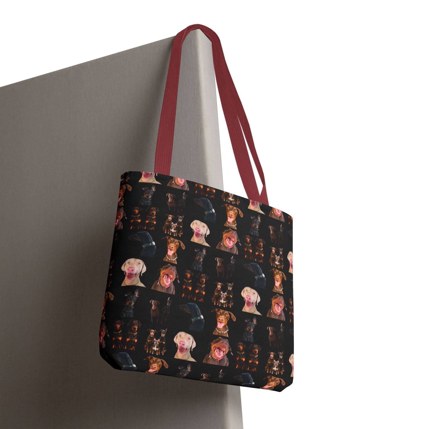 Edition 9 Doberman Model Pattern Black Tote Bag
