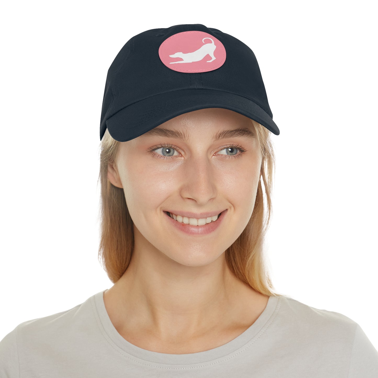N 2 Dad Hat with Leather Patch (Round)
