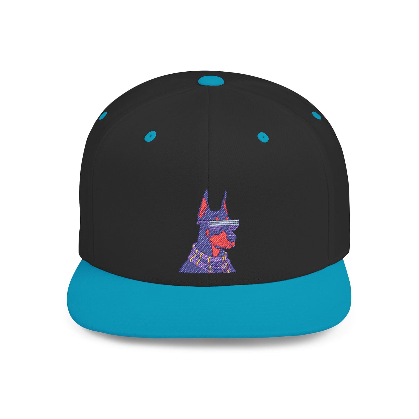 Doberman 2 Embroidered Flat Bill Snapback