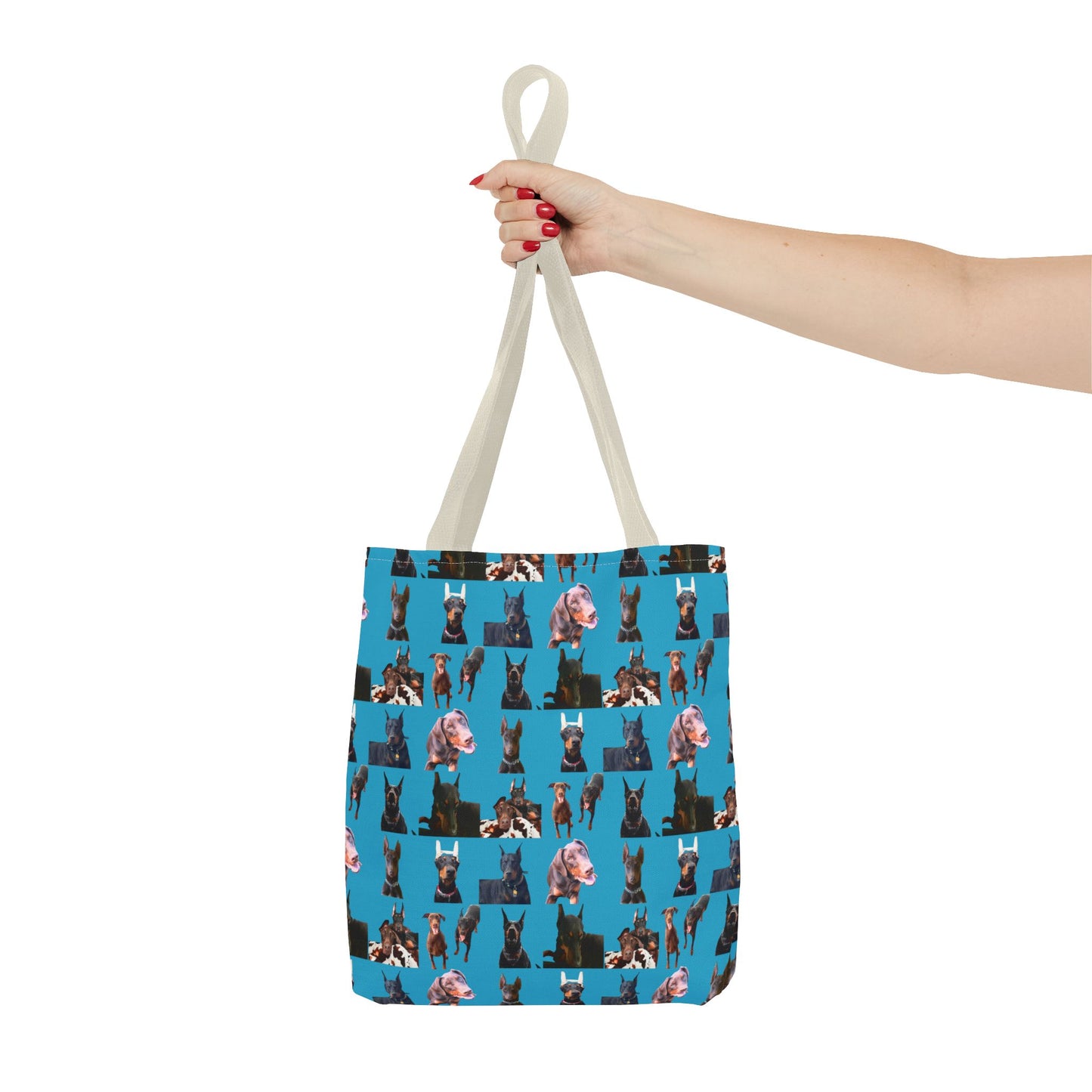 Edition 10 Doberman Model Pattern Turquoise Tote Bag