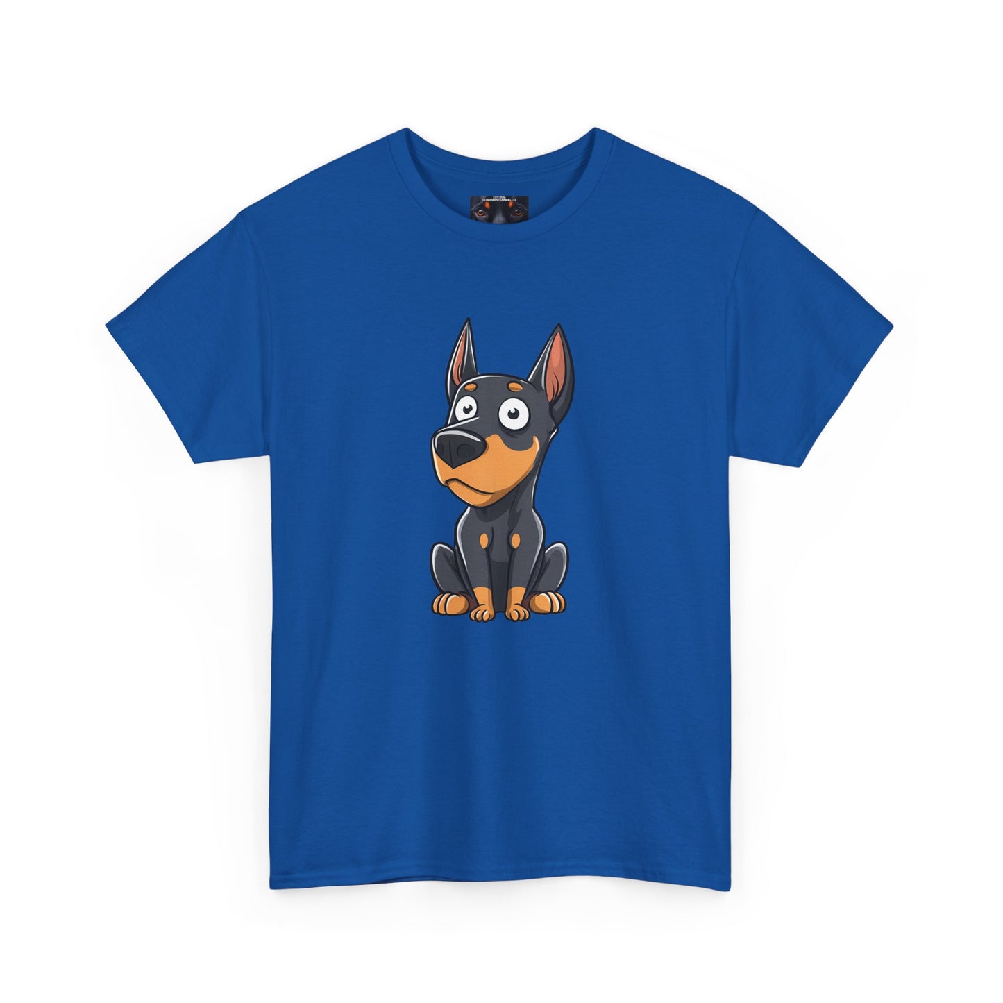Cartoon Doberman 2 Private Lable Unisex Heavy Cotton Tee