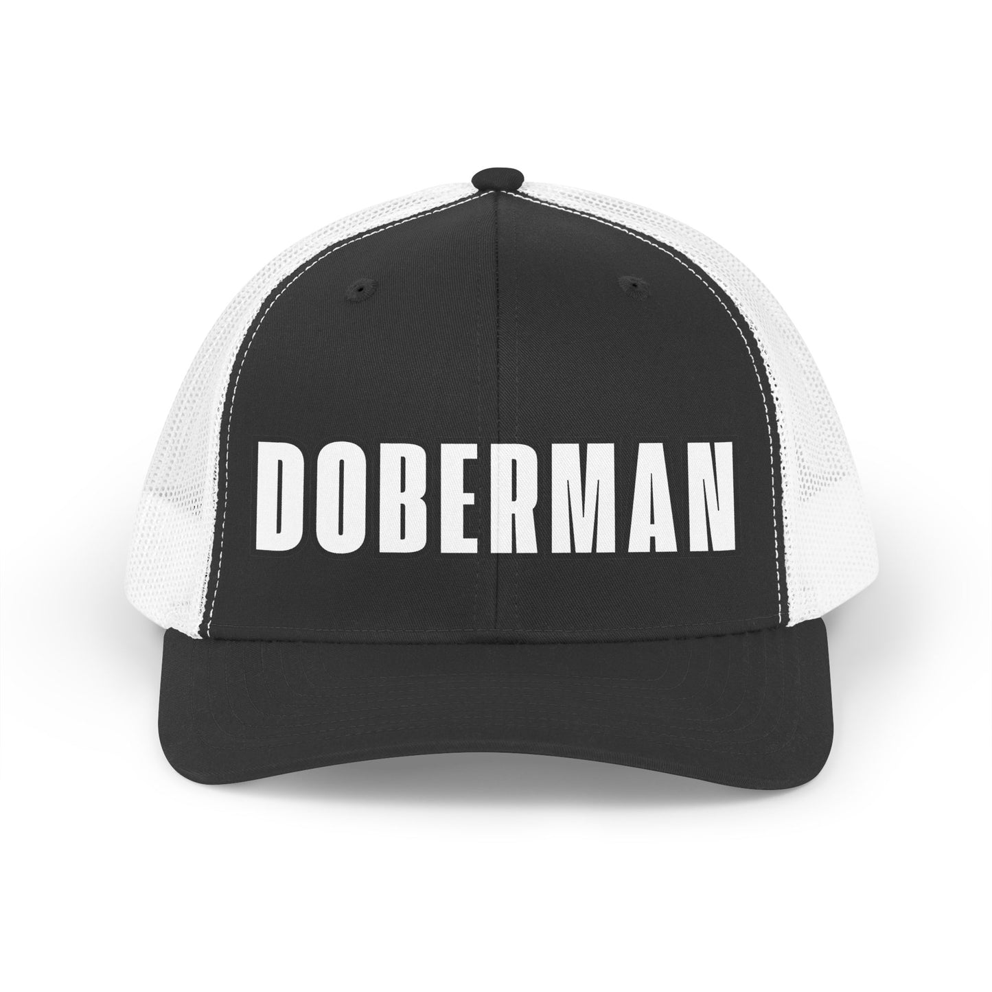Doberman 2 Trucker Hat — Retro Mesh Cap for Dog Lovers