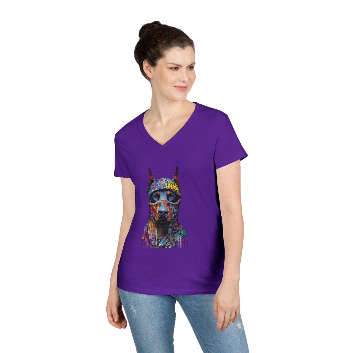 Doberman 5 V-Neck Tee Shirt for Women
