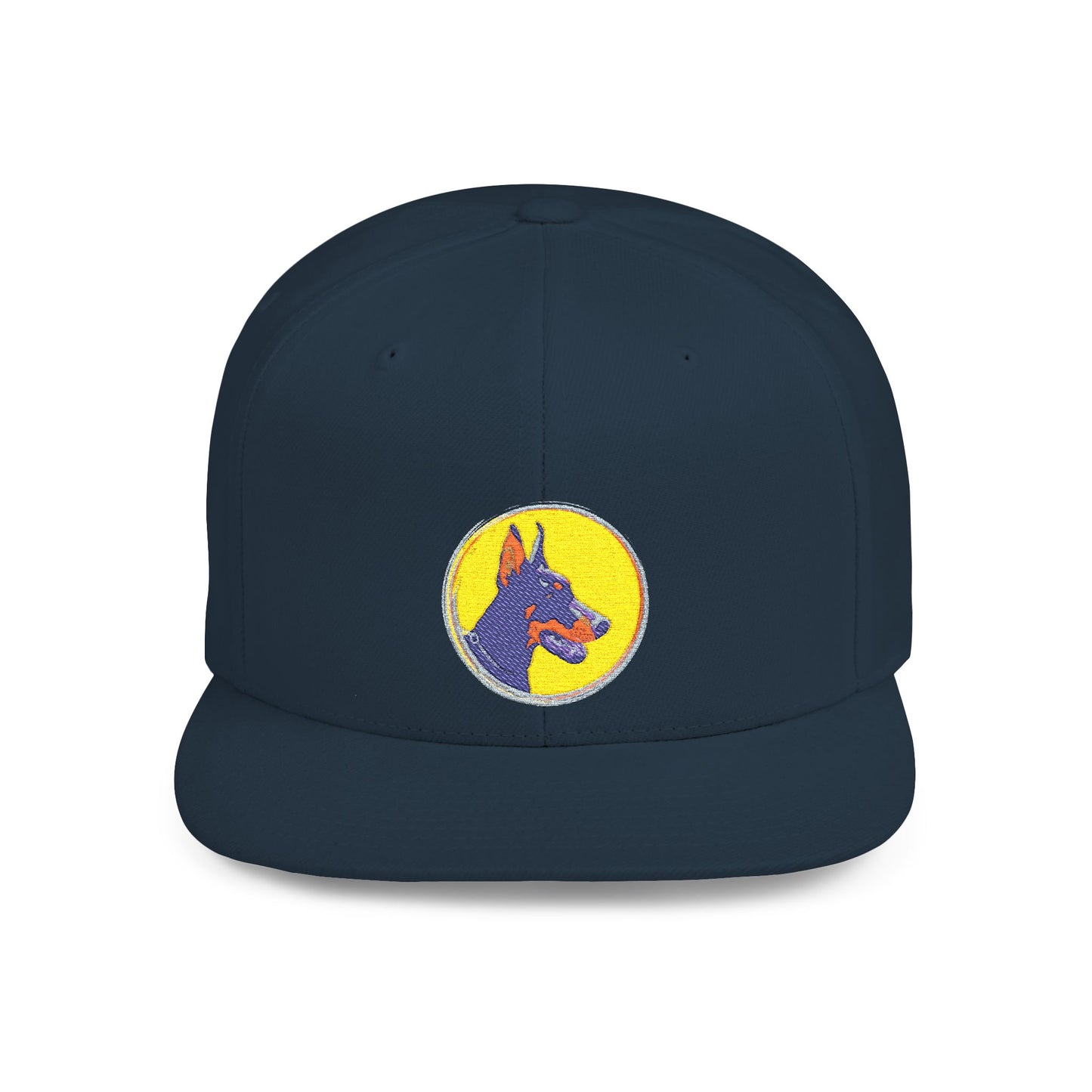 Doberman 3 Embroidered Flat Bill Snapback