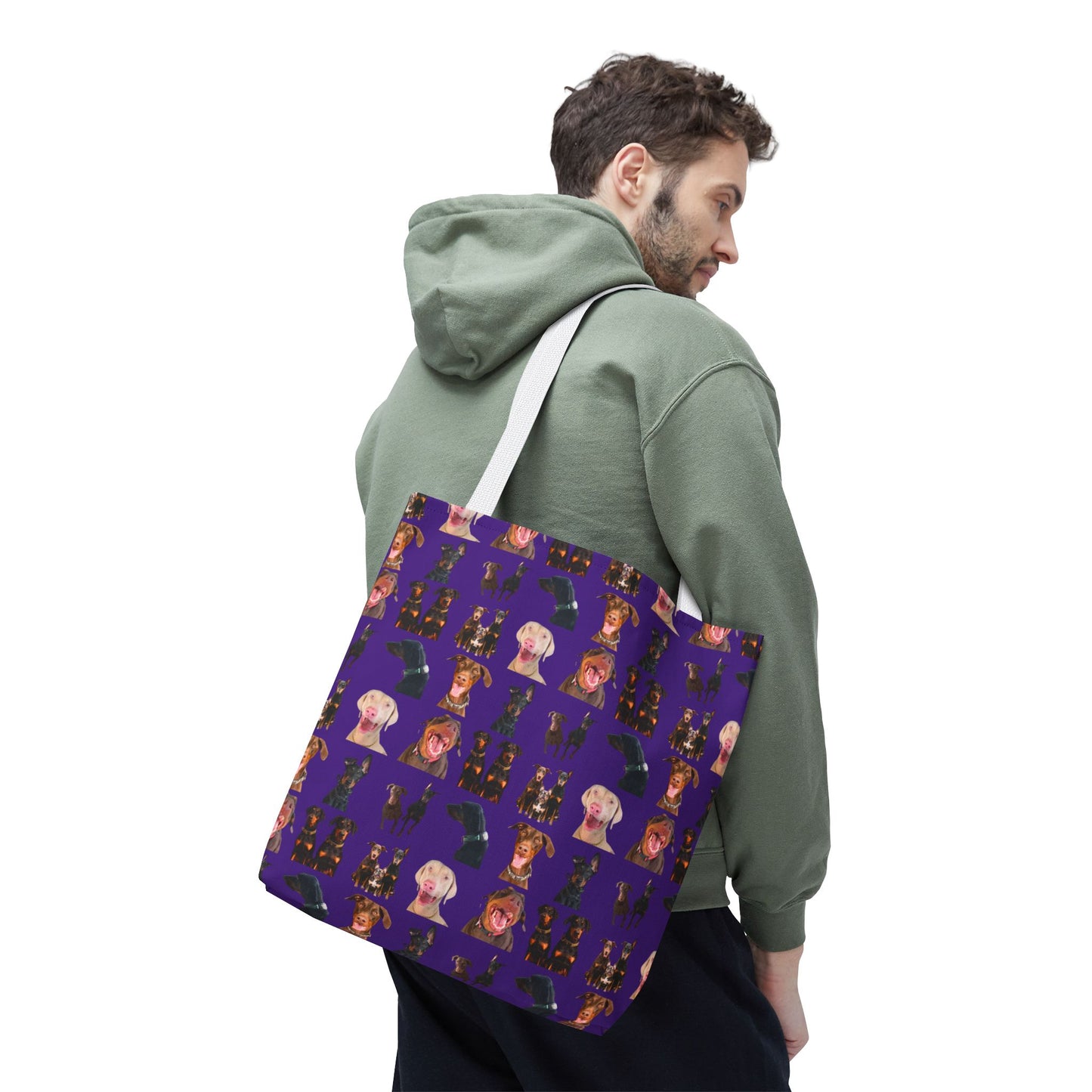 Edition 9 Doberman Model Pattern Purple Tote Bag