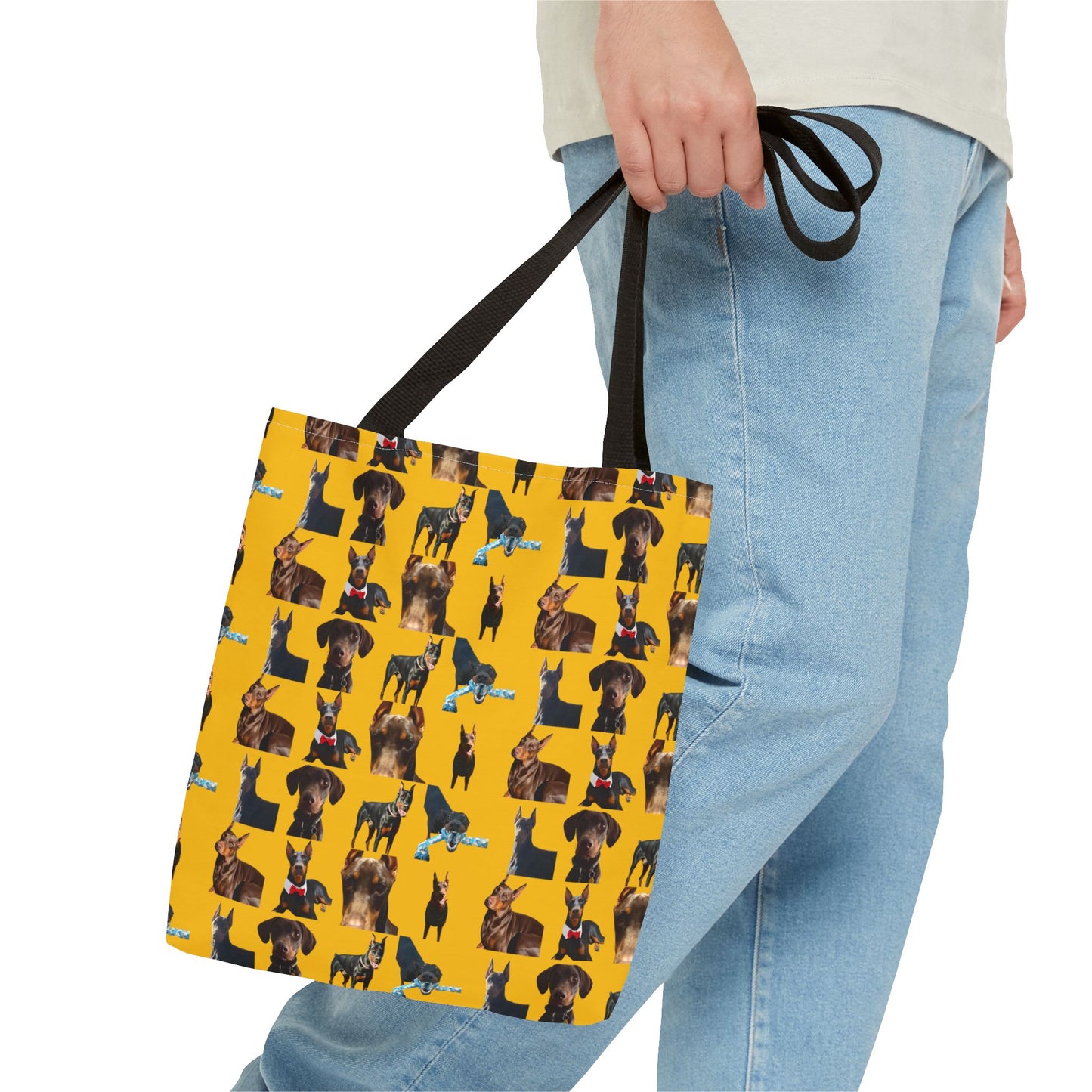 Edition 1 Doberman Model Pattern Yellow Tote Bag