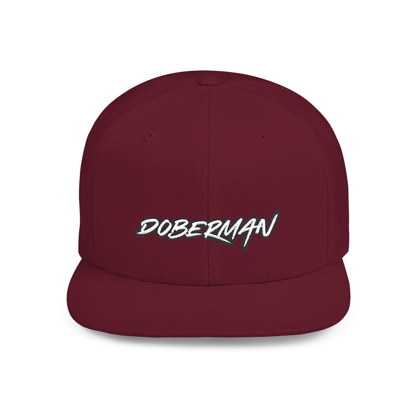 Doberman 3 Embroidered Flat Bill Snapback
