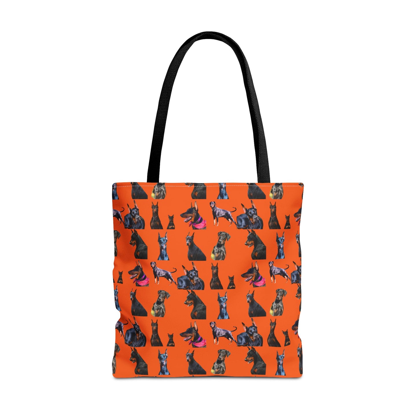Edition 7 Doberman Model Pattern Orange Tote Bag