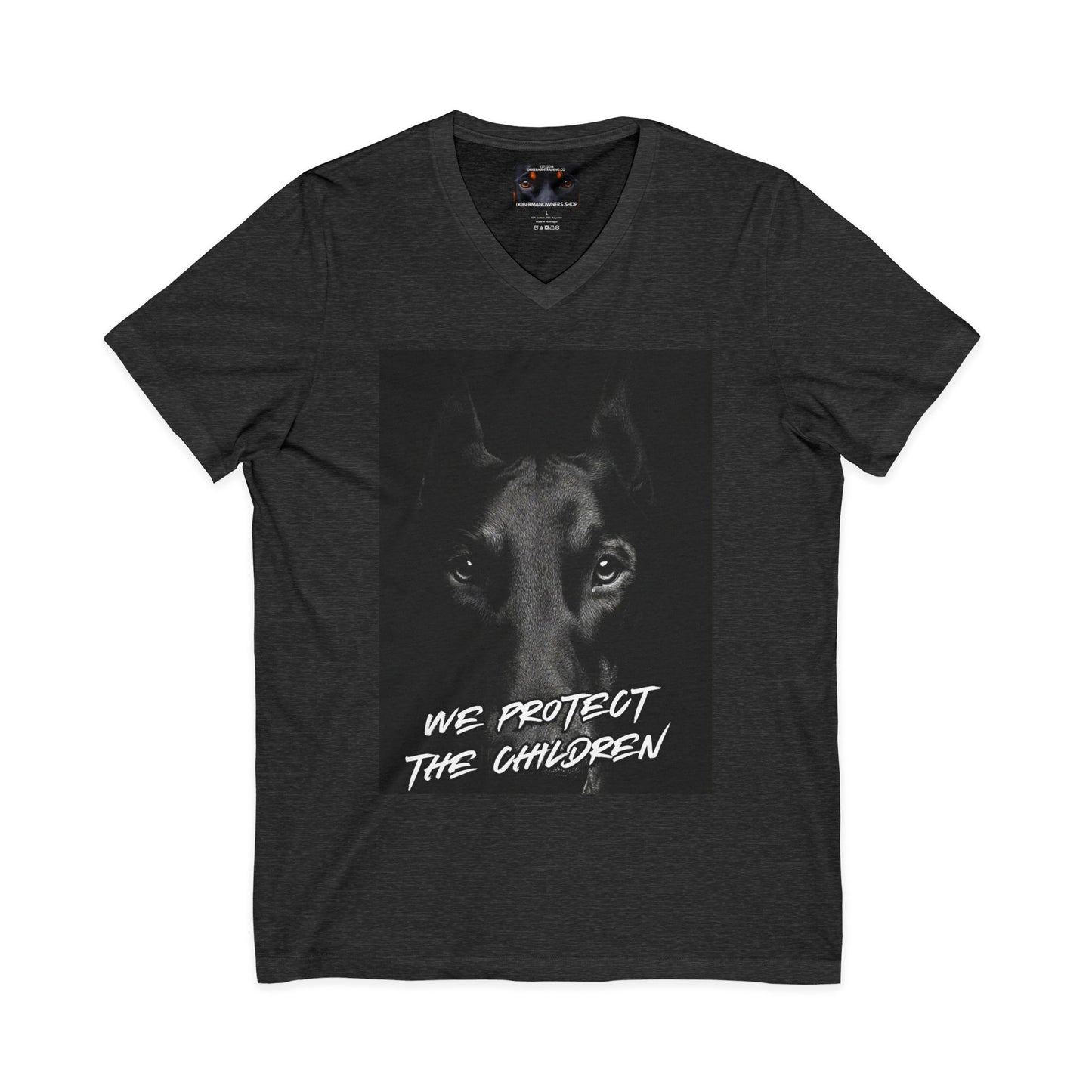 We protect 1 Private Label Unisex Jersey Short Sleeve V-Neck Tee