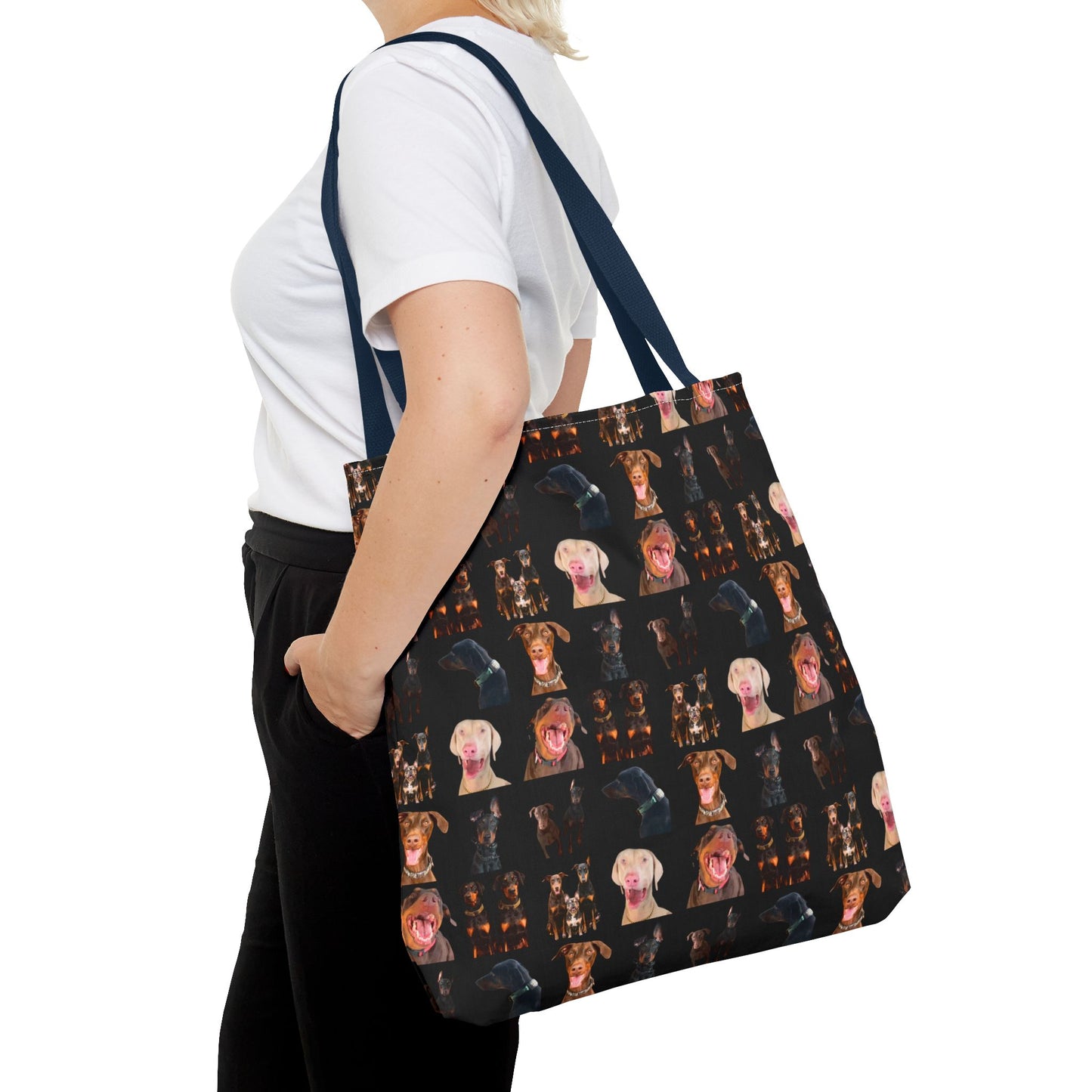 Edition 9 Doberman Model Pattern Black Tote Bag