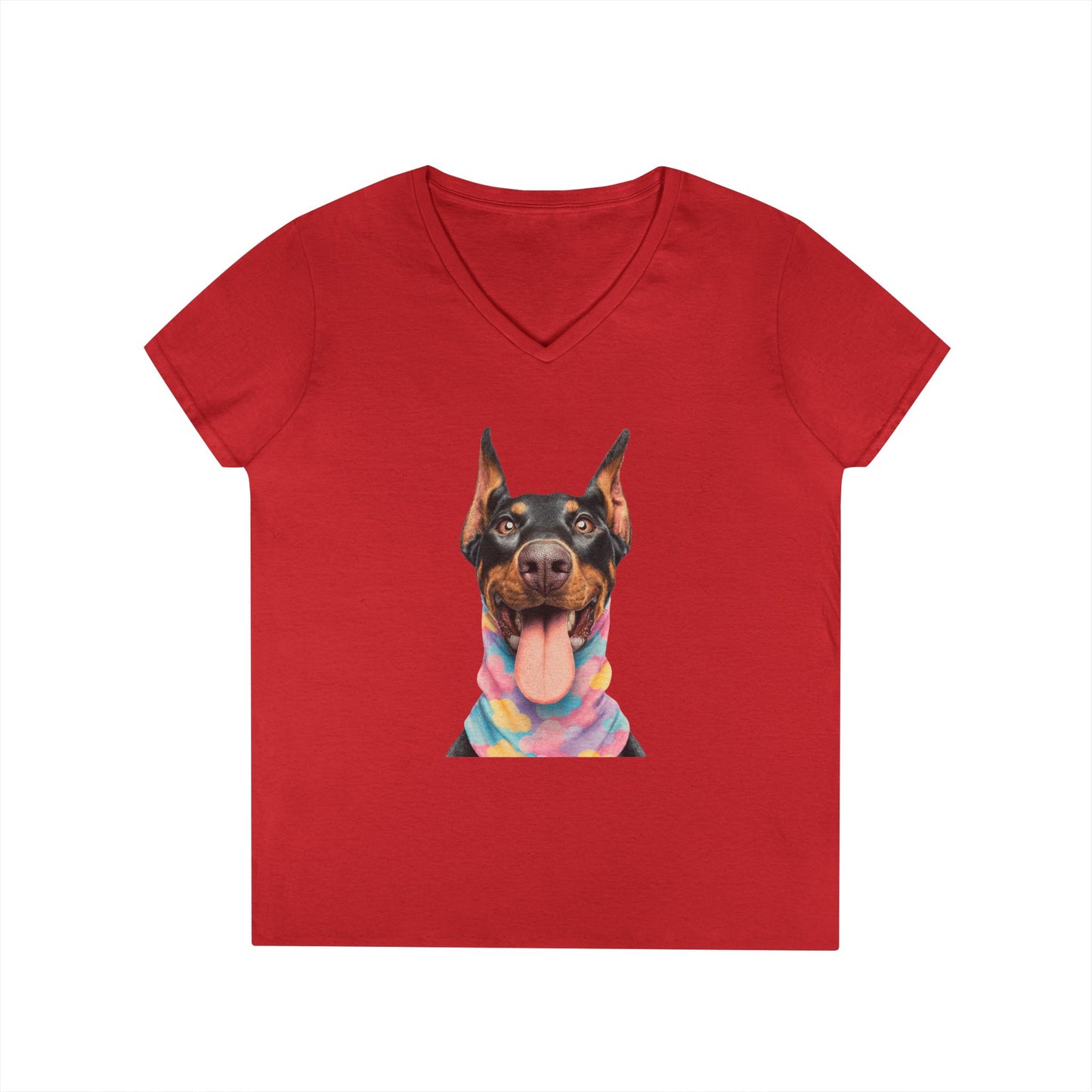 Doberman 1 V-Neck Tee Shirt for Women