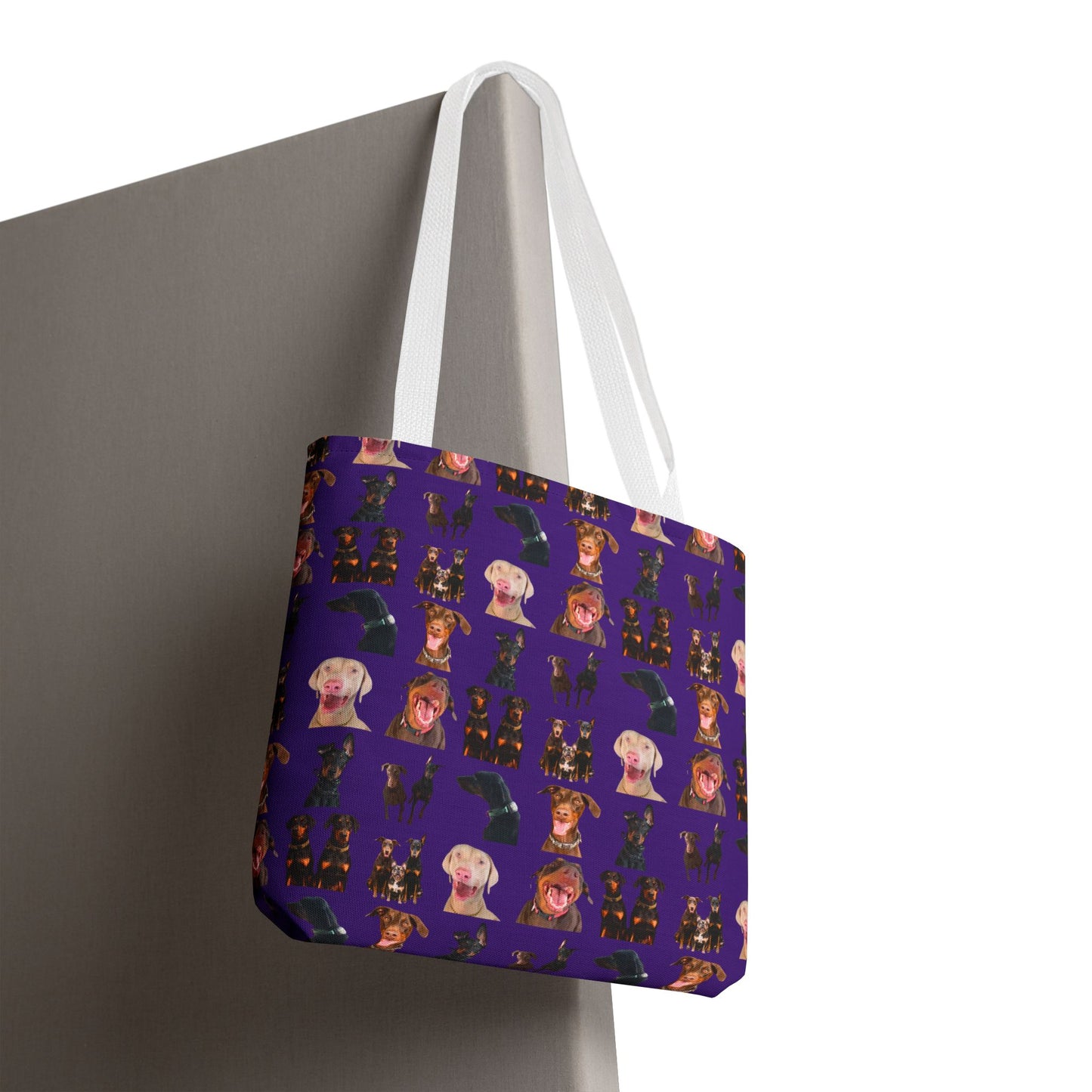 Edition 9 Doberman Model Pattern Purple Tote Bag