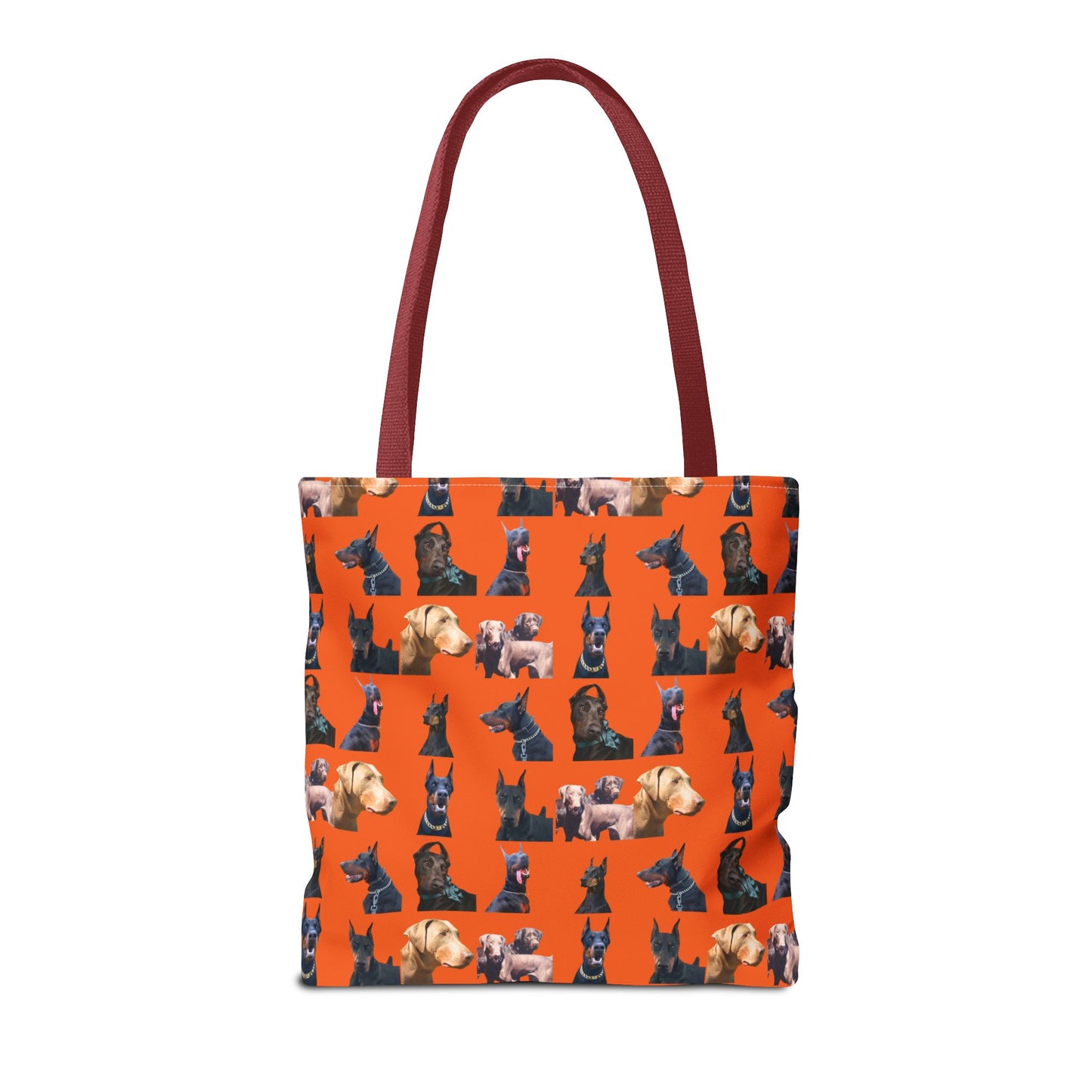 Edition 8 Doberman Model Pattern Orange Tote Bag