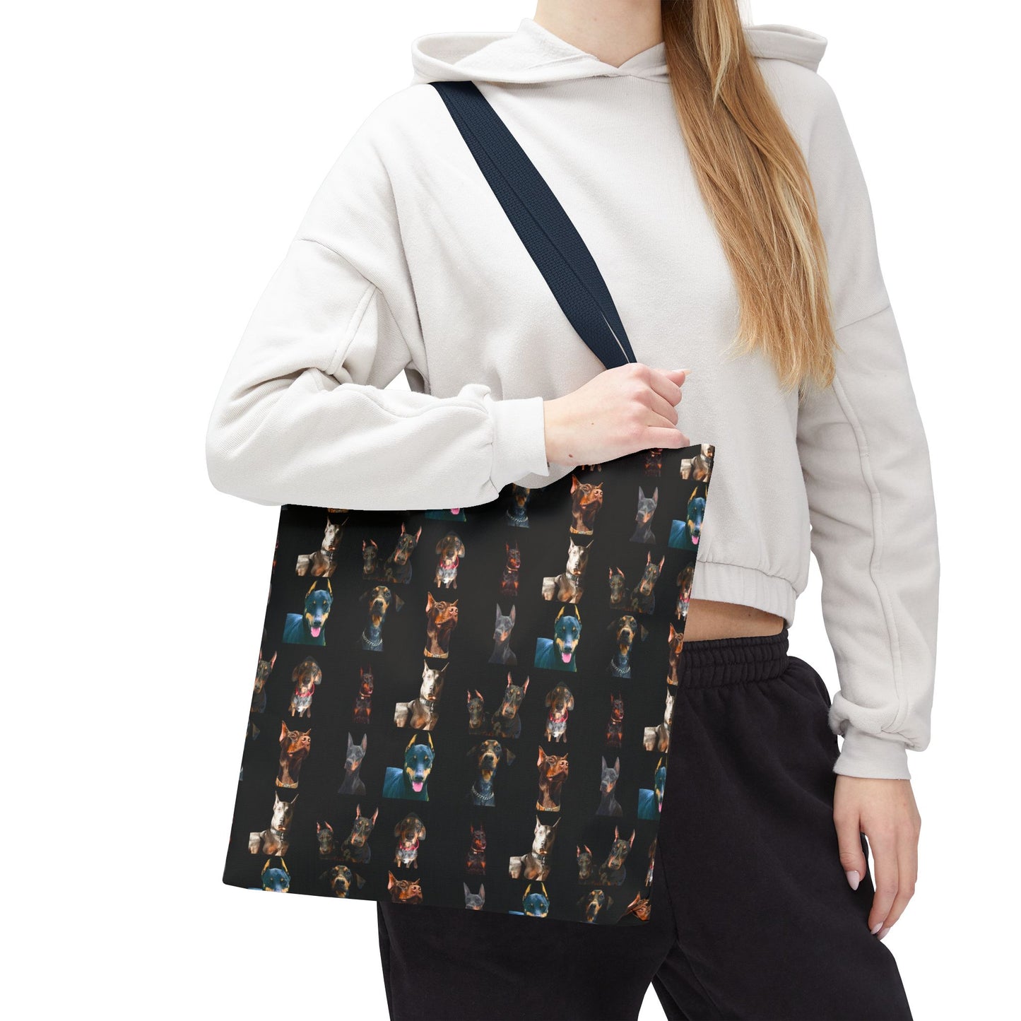 Edition 4 Doberman Model Pattern Black Tote Bag