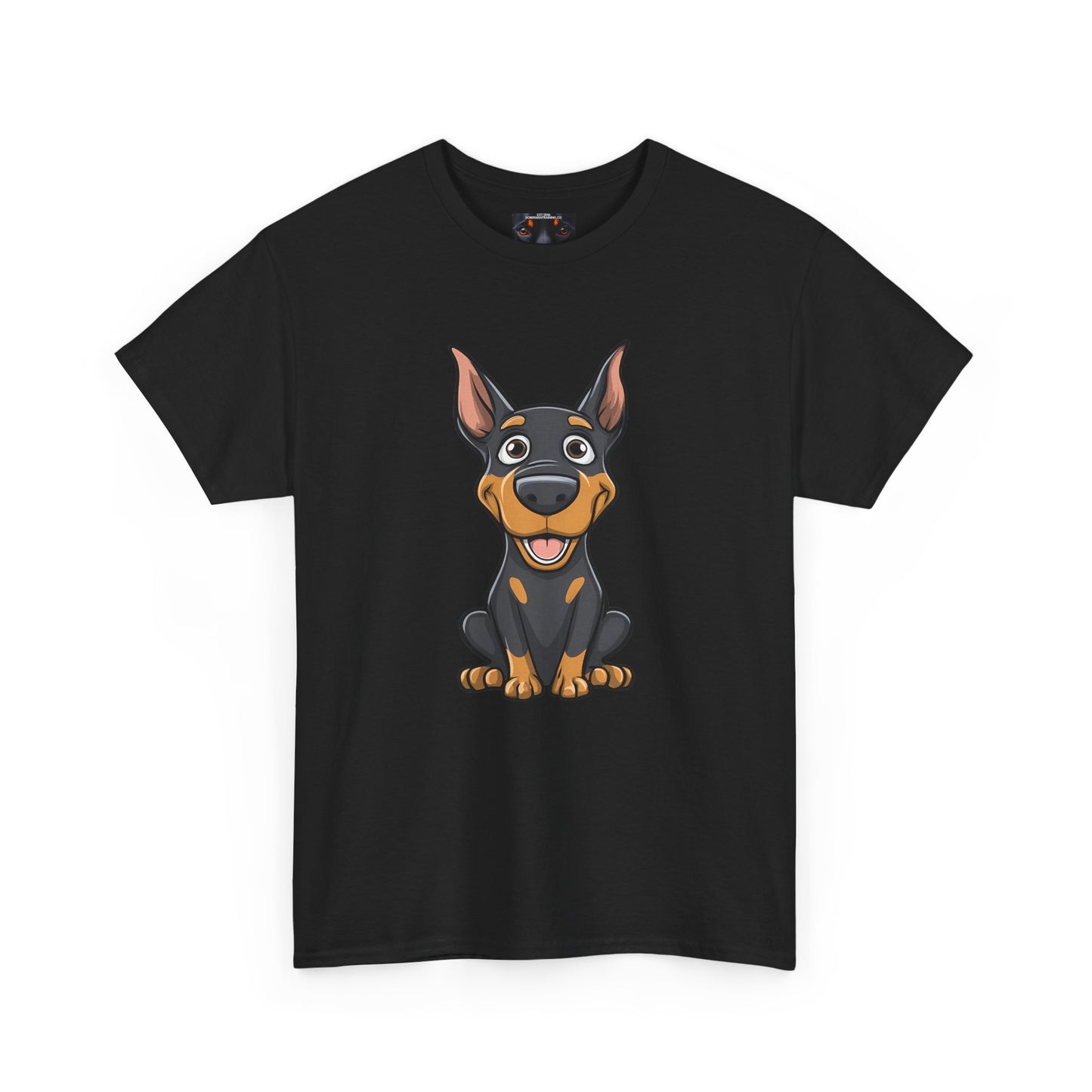 Cartoon Doberman 1 Private Lable Unisex Heavy Cotton Tee