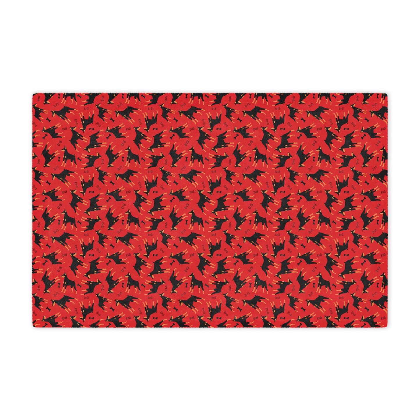 Red AOP Dobie 1 Minky Blanket, Soft Throw Blanket, Warm Plush Blanket