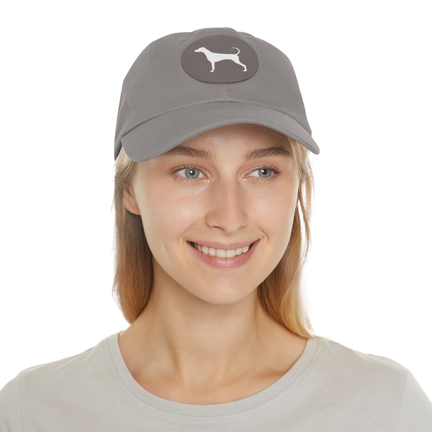 N 7 Dad Hat with Leather Patch (Round)